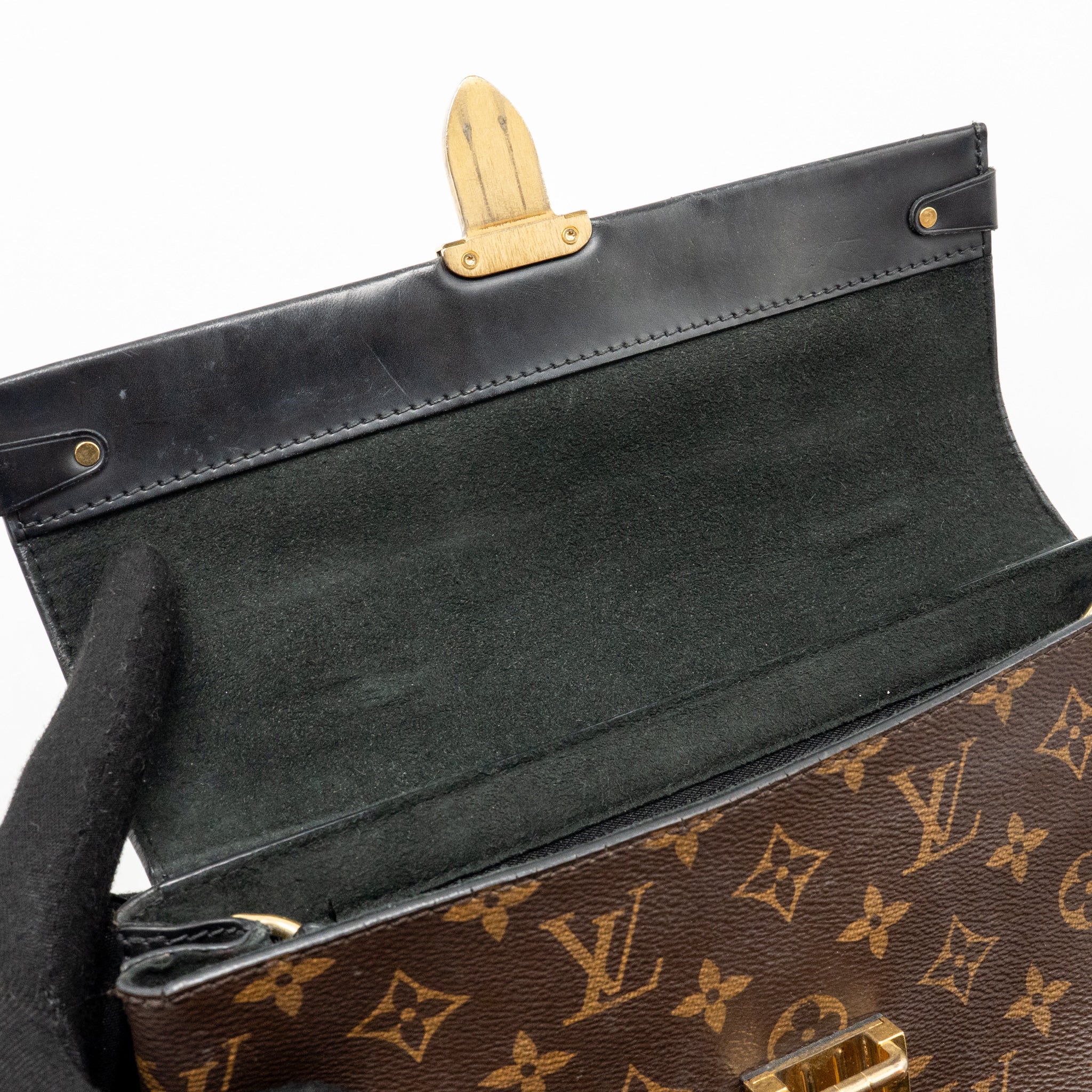 Louis Vuitton one handle MM monogram canvas/ leather black GHW - Image 14