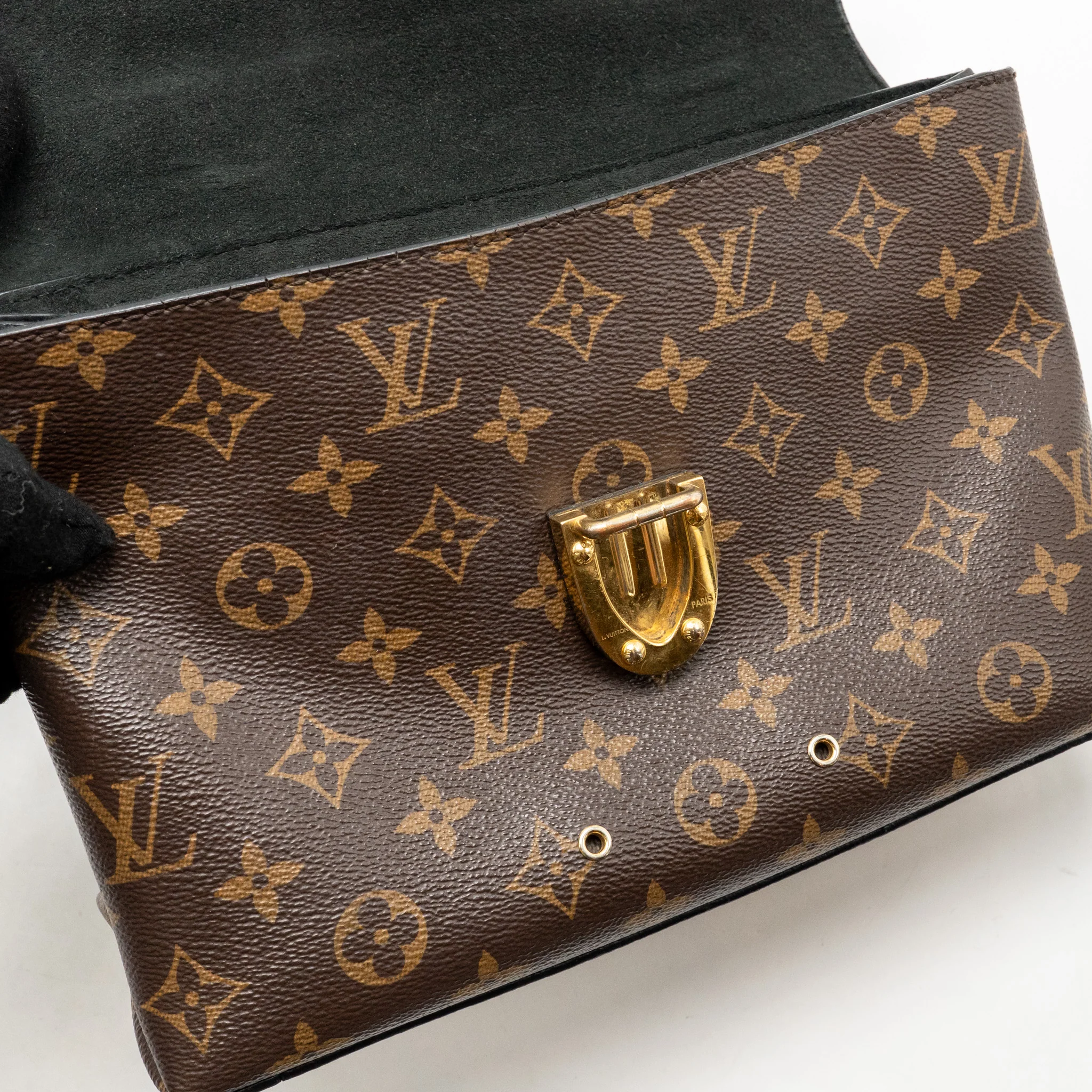 Louis Vuitton one handle MM monogram canvas/ leather black GHW - Image 15