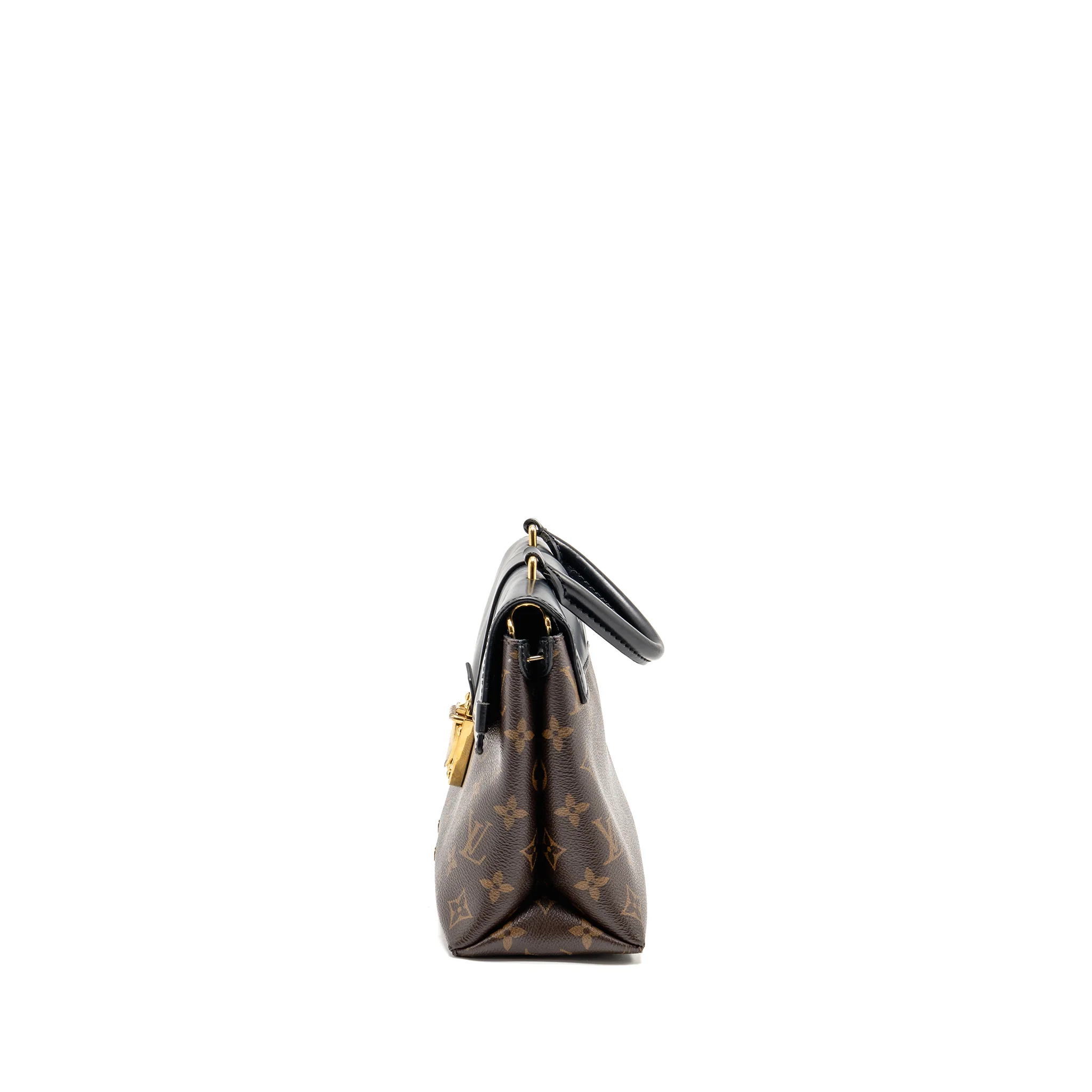 Louis Vuitton one handle MM monogram canvas/ leather black GHW - Image 4