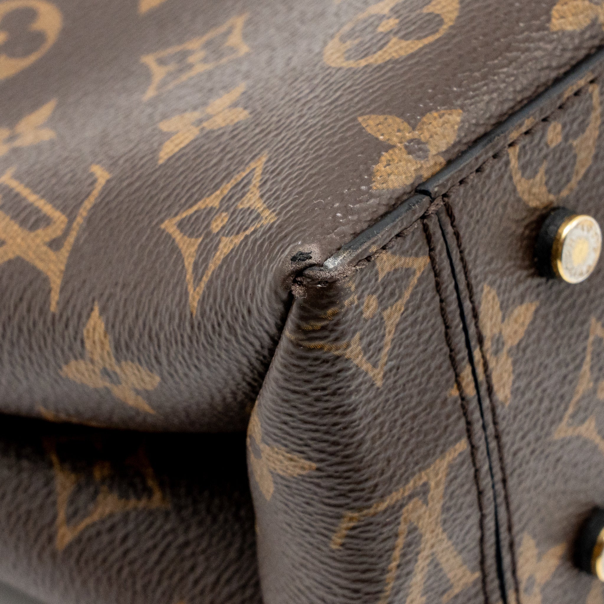 Louis Vuitton one handle MM monogram canvas/ leather black GHW - Image 9