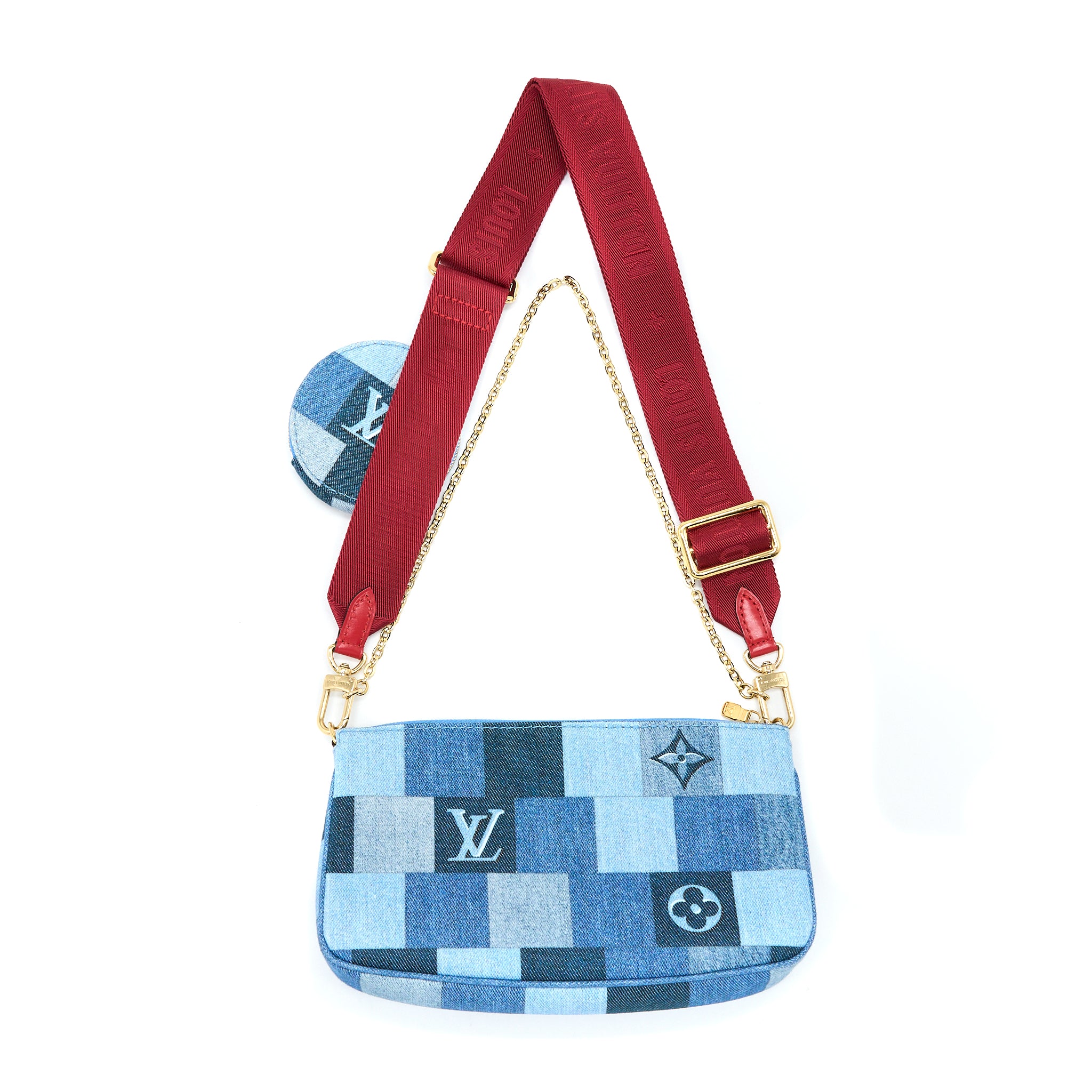 Louis Vuitton Patchwork Multi-Pochette Accessoires Bag Monogram Denim GHW - Image 2