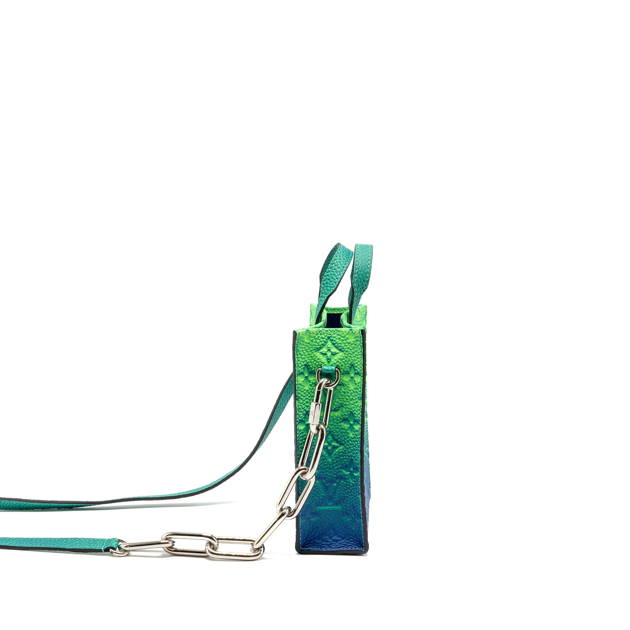Louis Vuitton Petit Sac Plat XS Virgil Abloh Taurillon Illusion Blue/Green SHW - Image 3