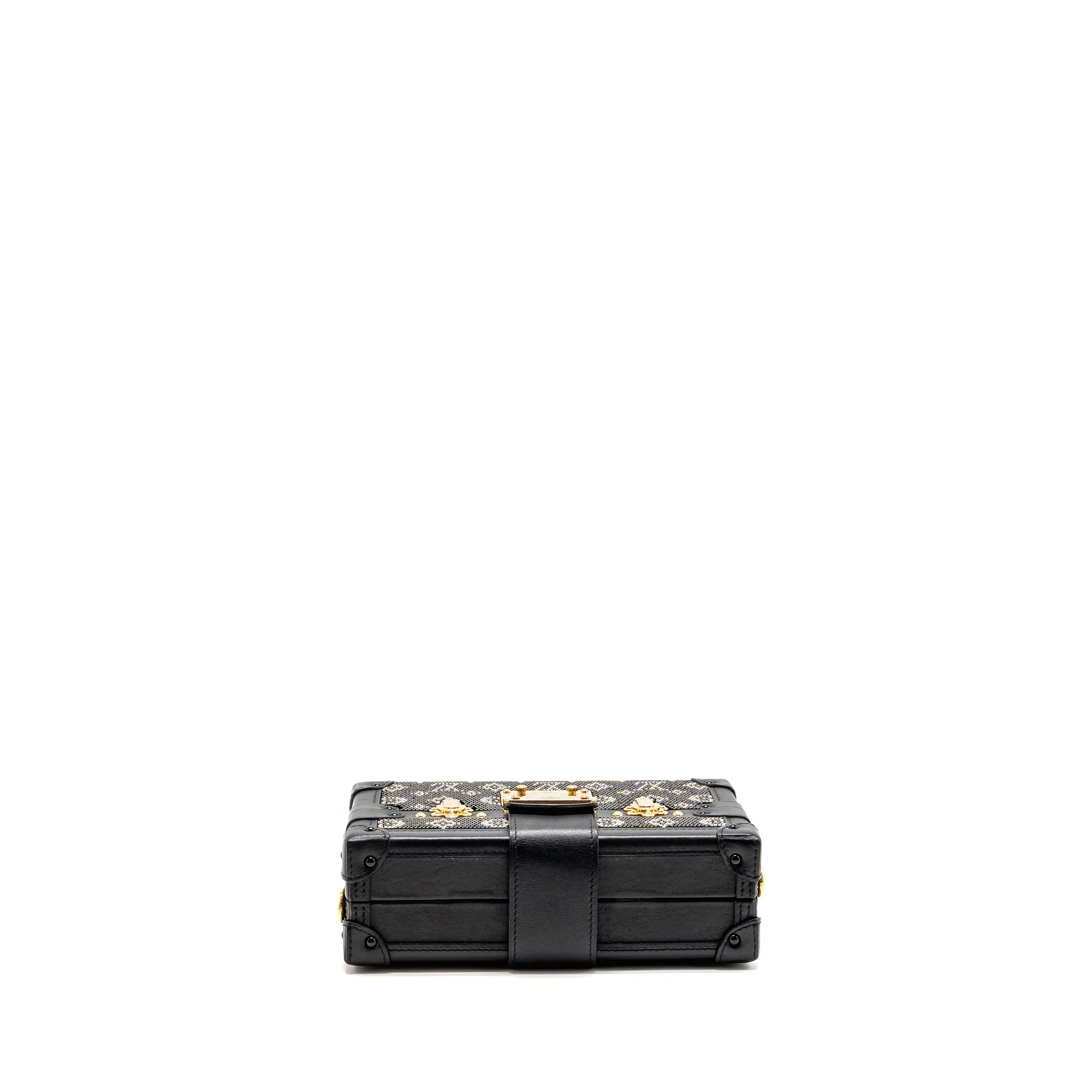 Louis Vuitton Petite Malle Bag Beads Embroidered Monogram/Leather Black GHW - Image 5