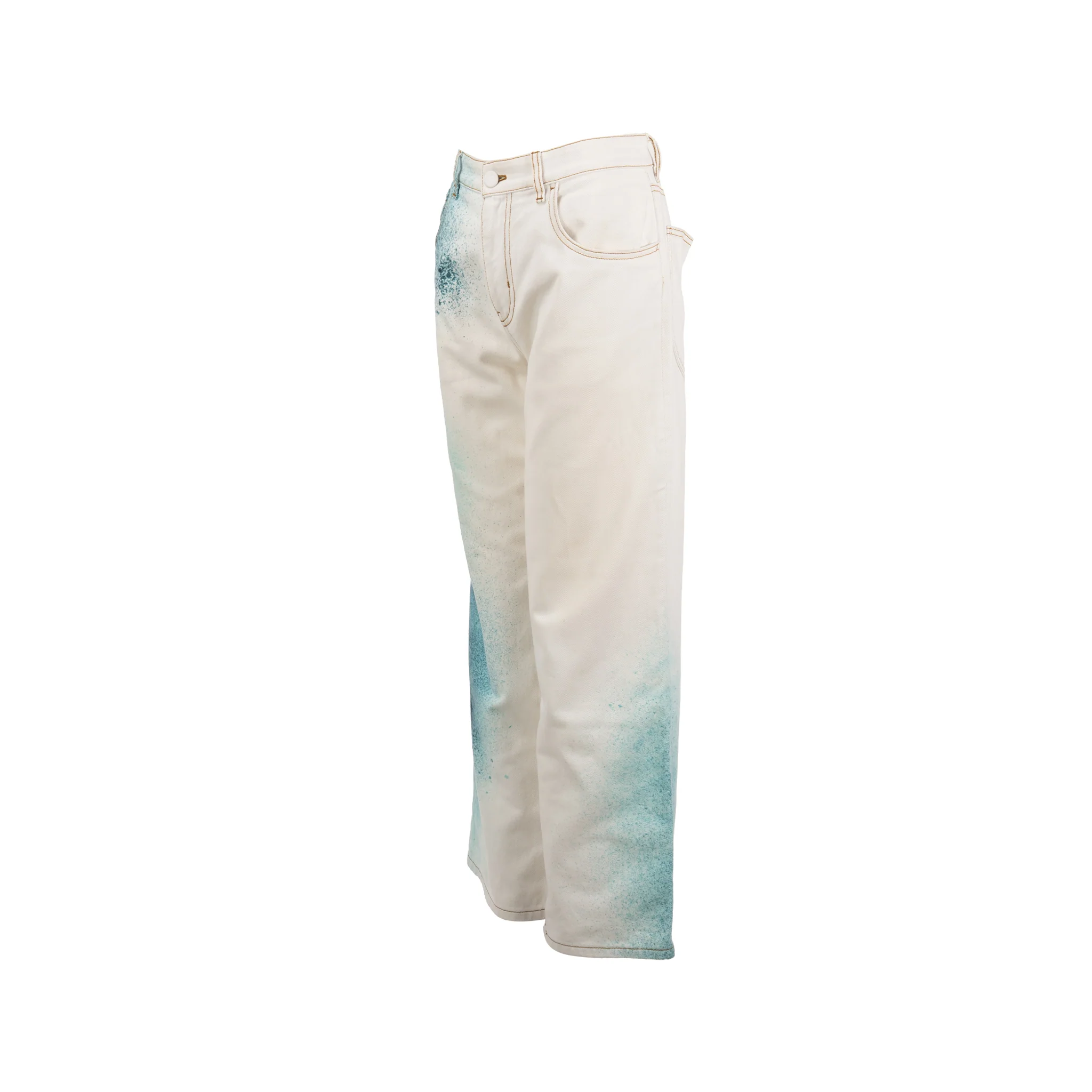 Louis Vuitton size 30 Virgil Abloh Spray Denim Pants White/Blue - Image 3