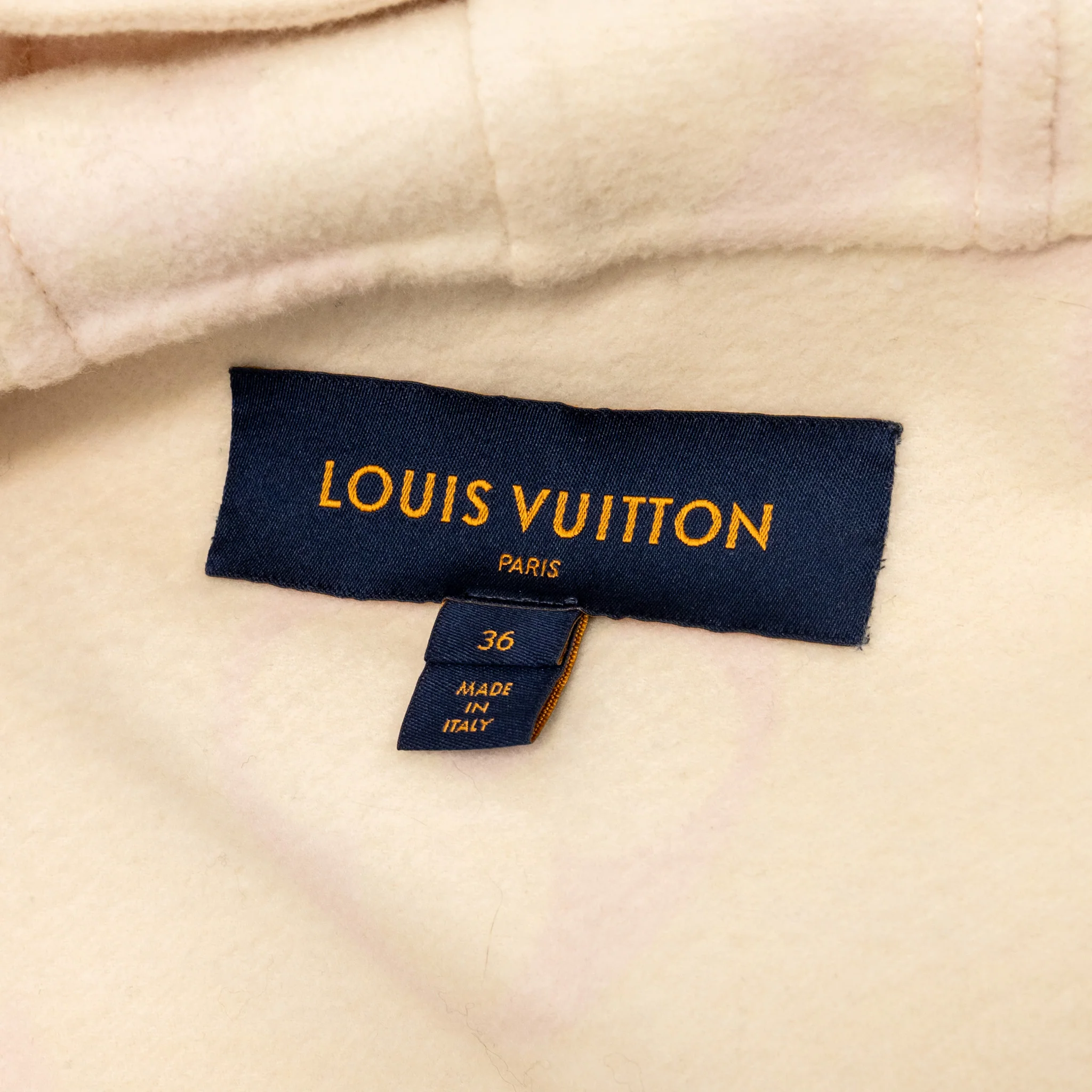 Louis Vuitton Size 36 Sleeveless Hooded Zip Up Coat Wool Cream Beige - Image 5