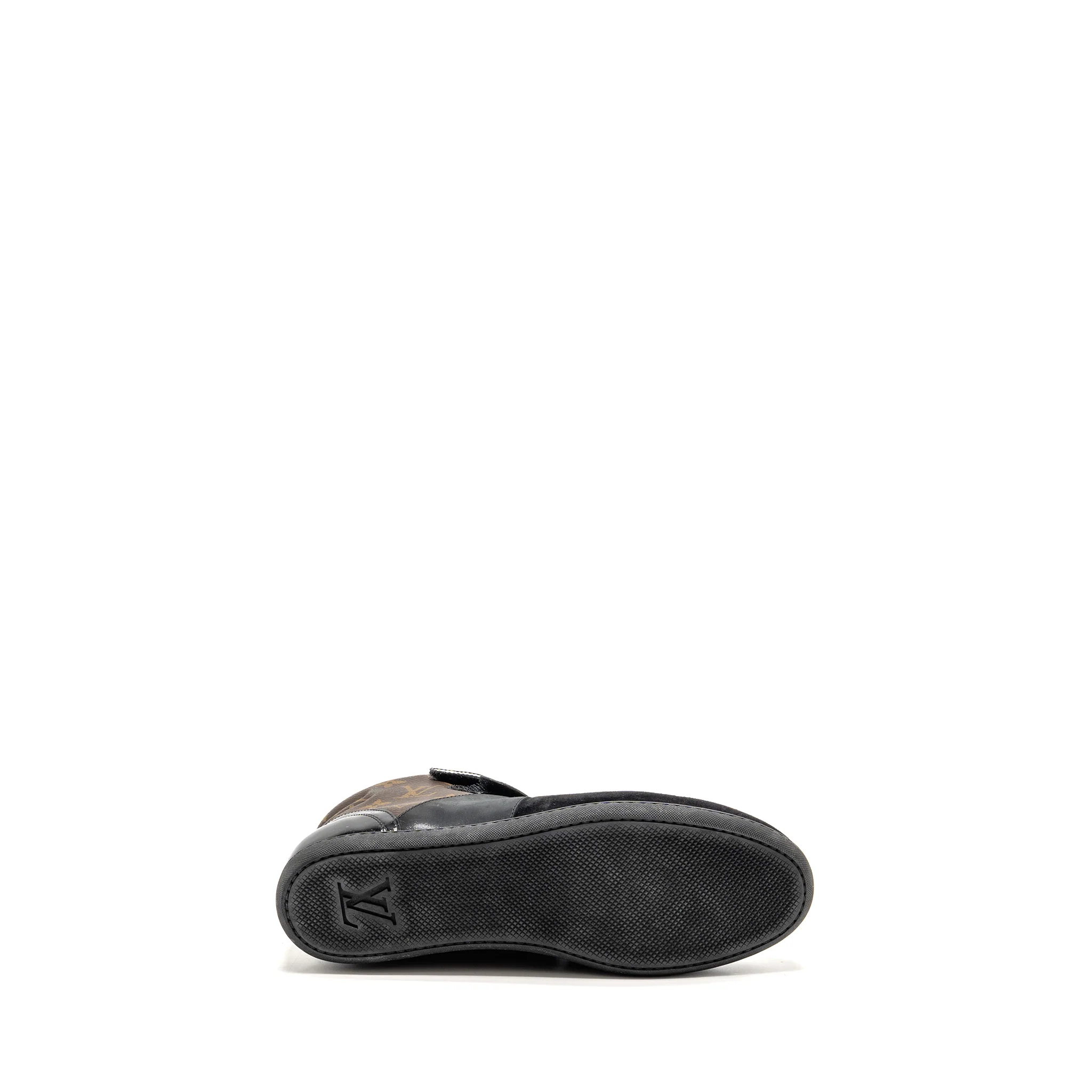 Louis Vuitton Size 38.5 Move UP Sneakers Monogram Canvas/ Suede/ Patent Black GHW - Image 7