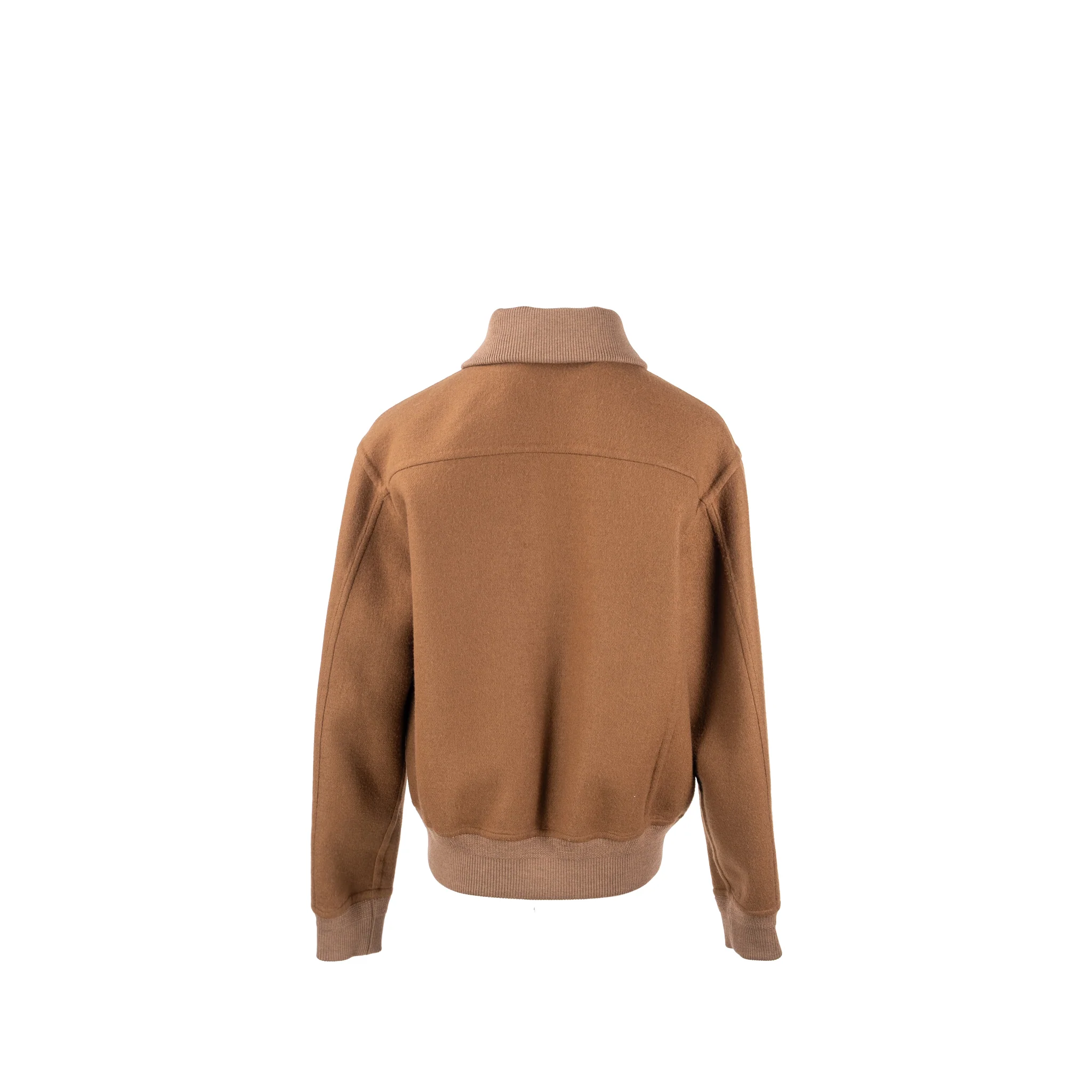 LOUIS VUITTON Size 46 Men's Bomber Jacket Wool/Cashmere Brown - Image 3