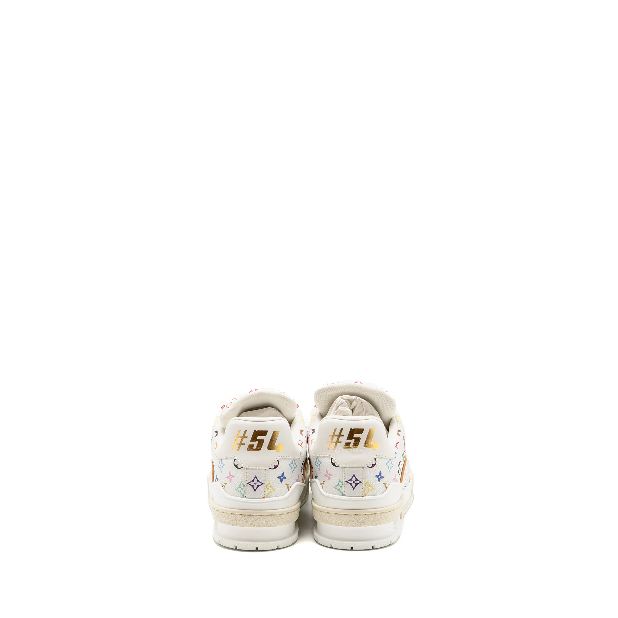 Louis Vuitton Size 6.5 Takashi Murakami LV Trainer Sneaker Grained Calfskin White/Multicolour - Image 4
