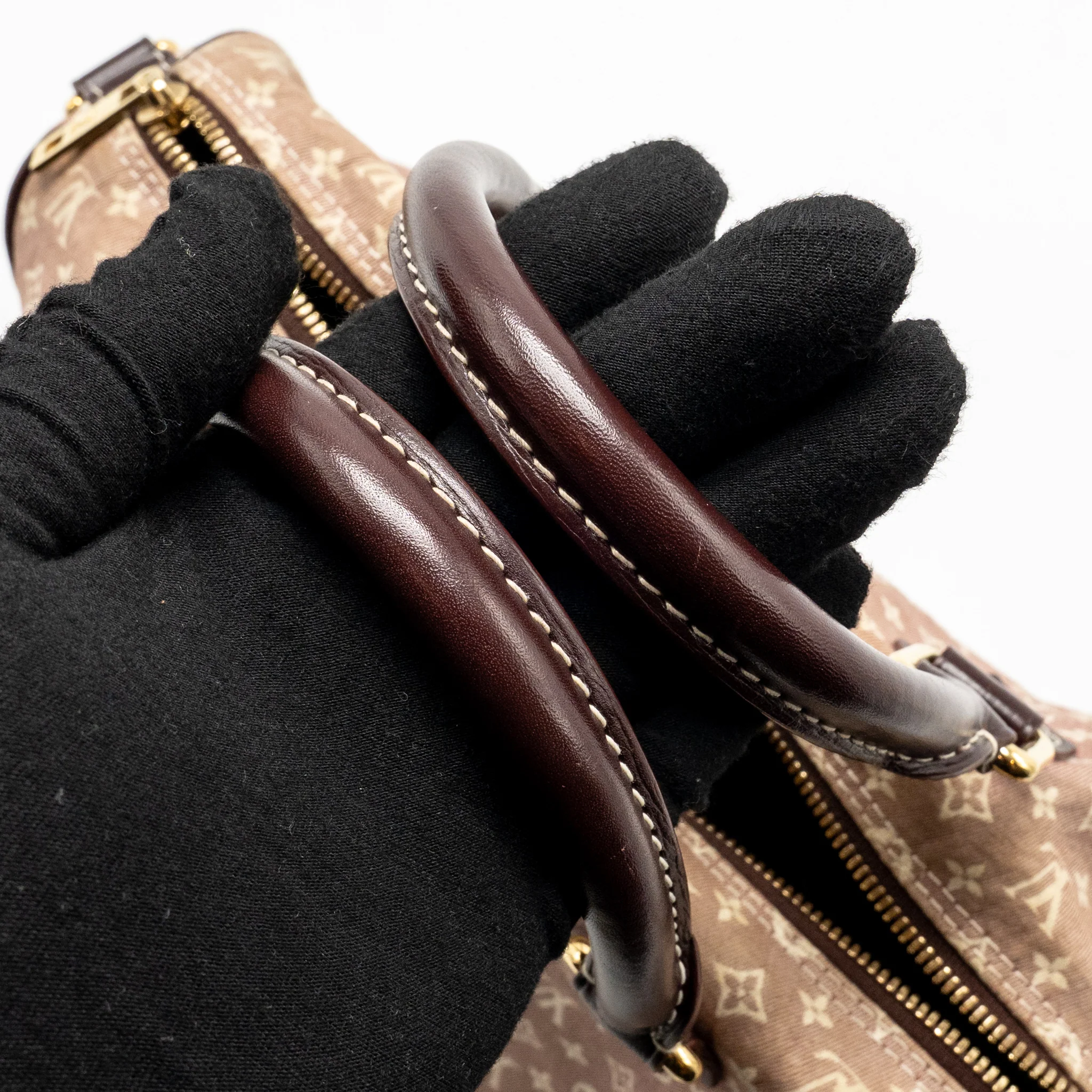 Louis Vuitton Speedy 30 Bandouliere Sepia Monogram Idylle Burgundy GHW - Image 12