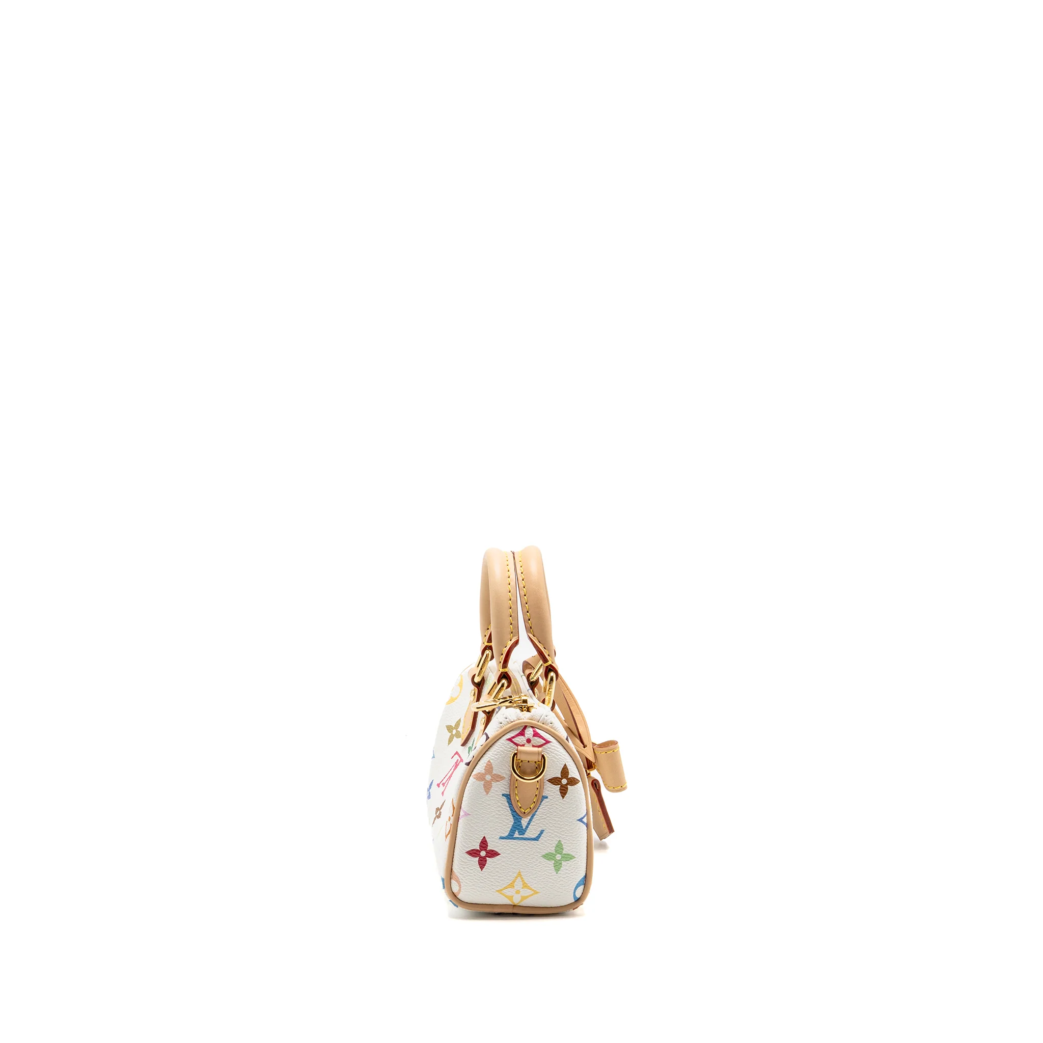 Louis Vuitton Takashi Murakami Nano Speedy Monogram Canvas/Leather White/Multicolour GHW - Image 3