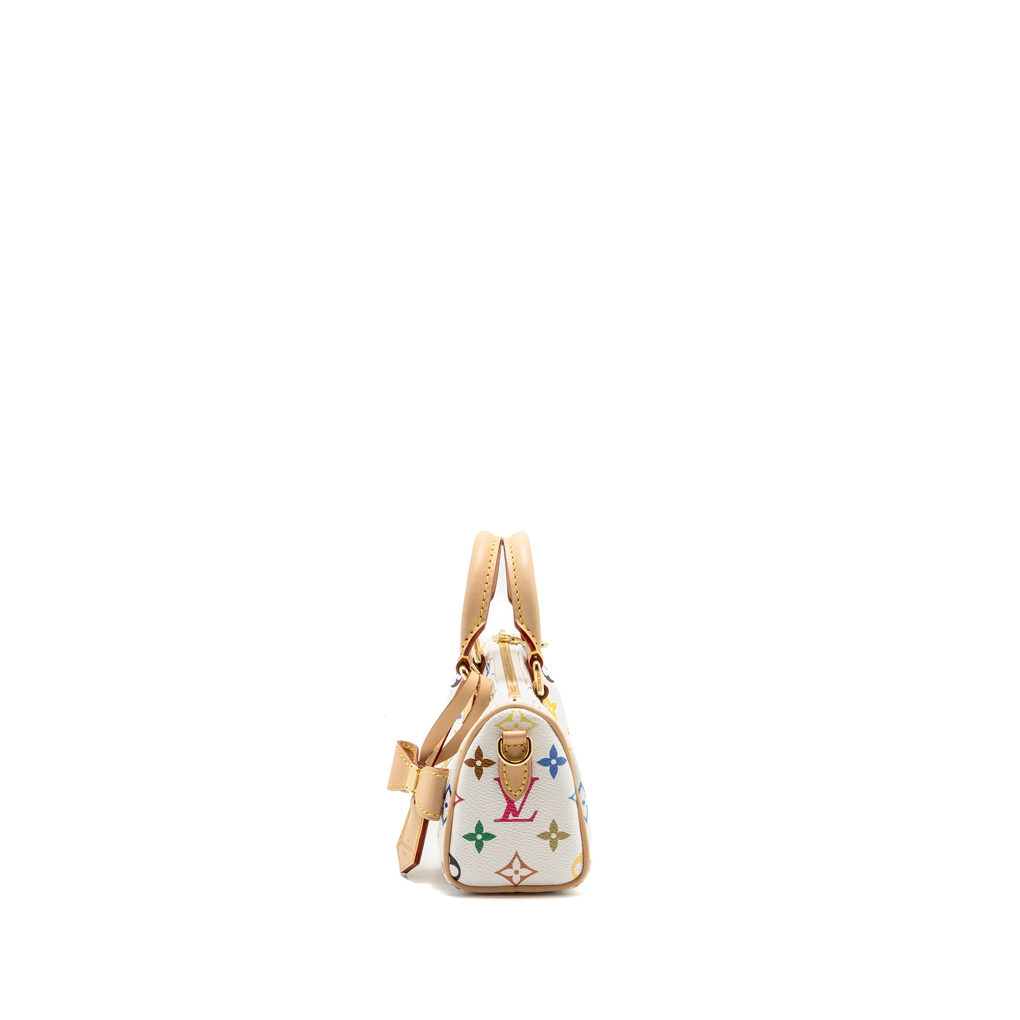 Louis Vuitton Takashi Murakami Nano Speedy Monogram Canvas/Leather White/Multicolour GHW - Image 4