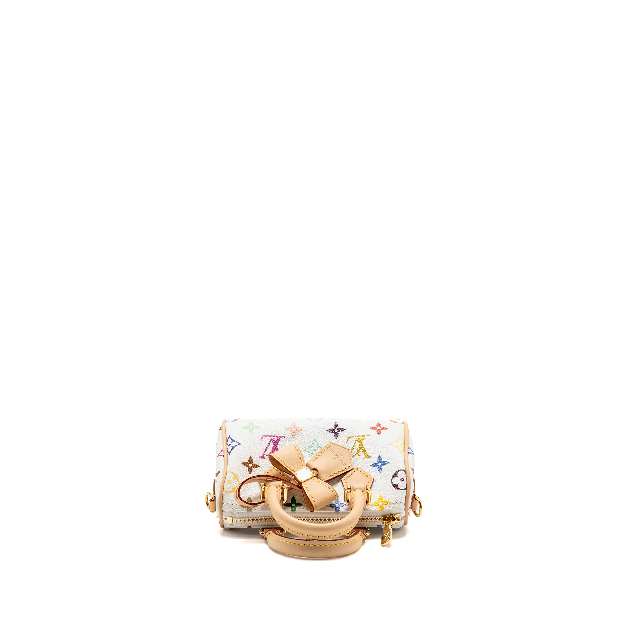 Louis Vuitton Takashi Murakami Nano Speedy Monogram Canvas/Leather White/Multicolour GHW - Image 5