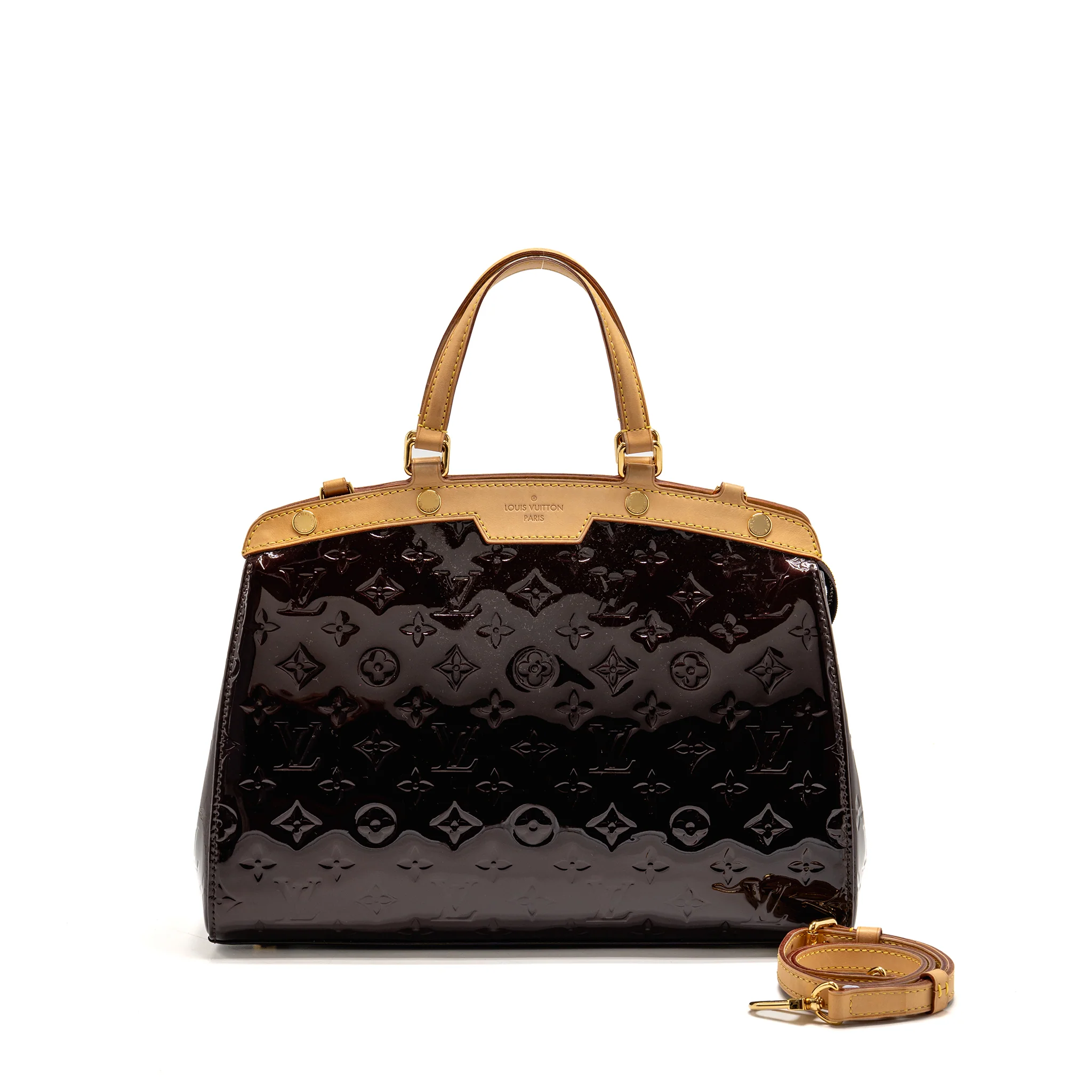 Louis Vuitton Vernis Brea MM Bag Monogram Patent Amarante GHW
