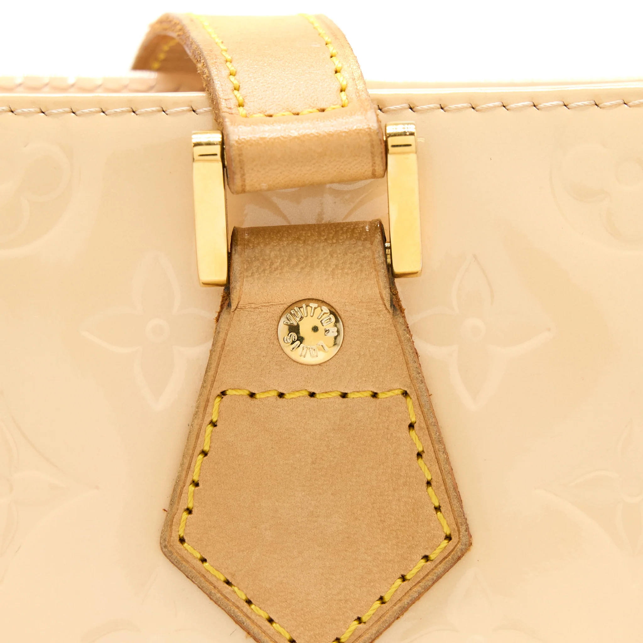 Louis Vuitton Vintage Huston Tote Vernis Beige GHW - Image 12