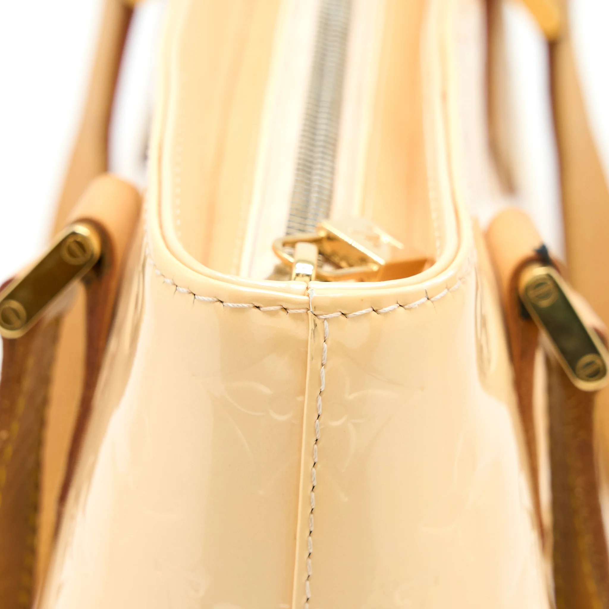 Louis Vuitton Vintage Huston Tote Vernis Beige GHW - Image 15