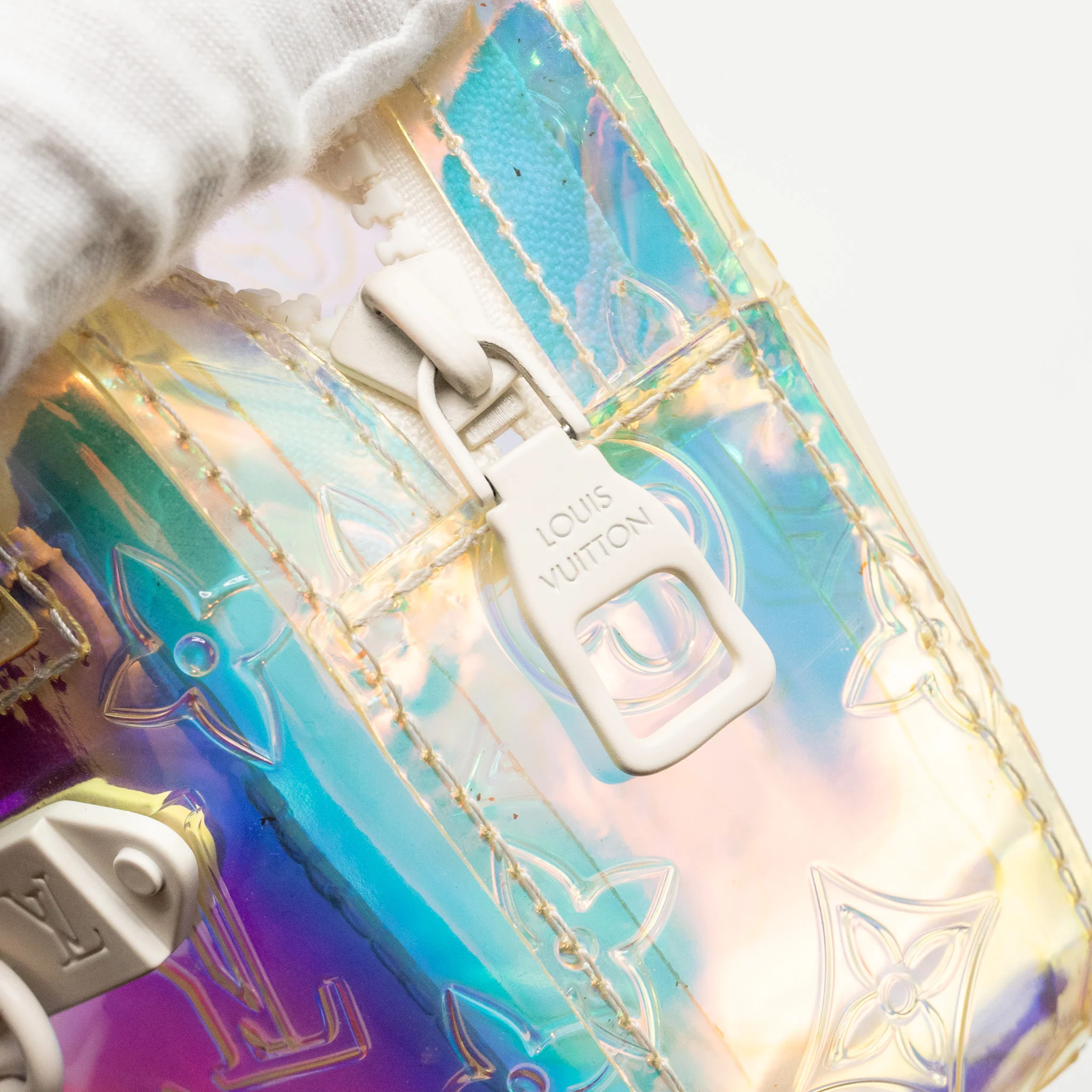 Louis Vuitton Virgil abloh pochette iridescent monogram pvc multicolor white hardware - Image 16
