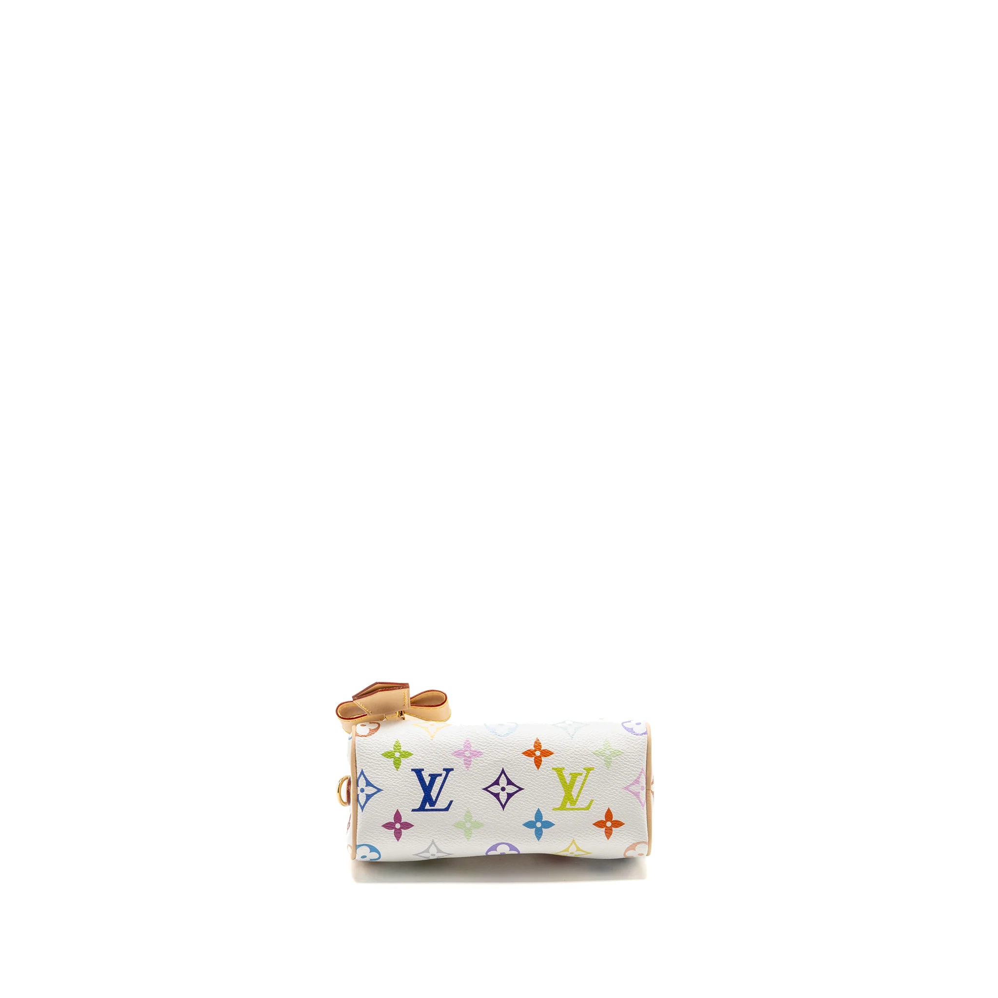 Louis Vuitton x Takashi Murakami Nano Speedy Multicoloured Monogram Canvas White GHW - Image 6