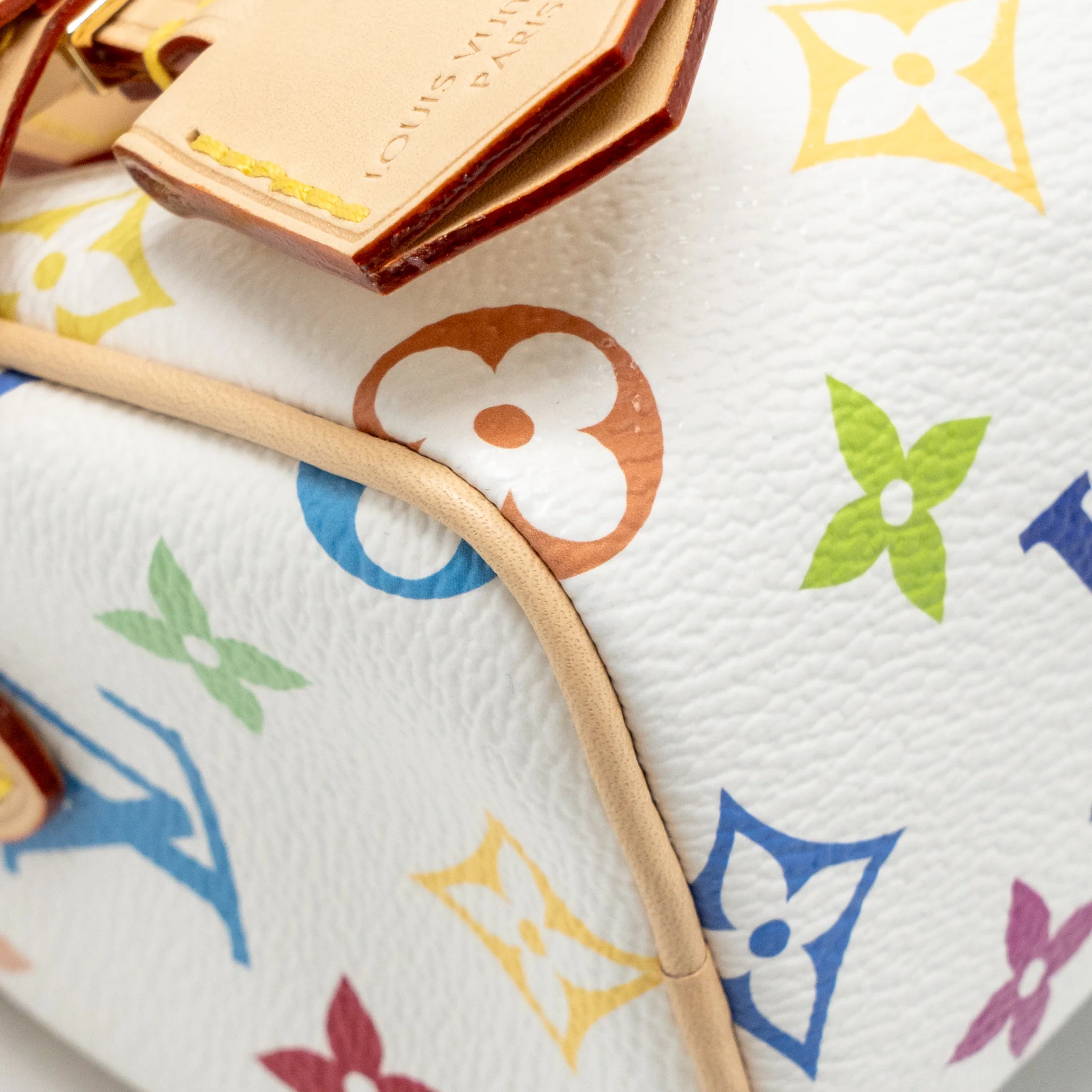 Louis Vuitton x Takashi Murakami Nano Speedy Multicoloured Monogram Canvas White GHW - Image 7