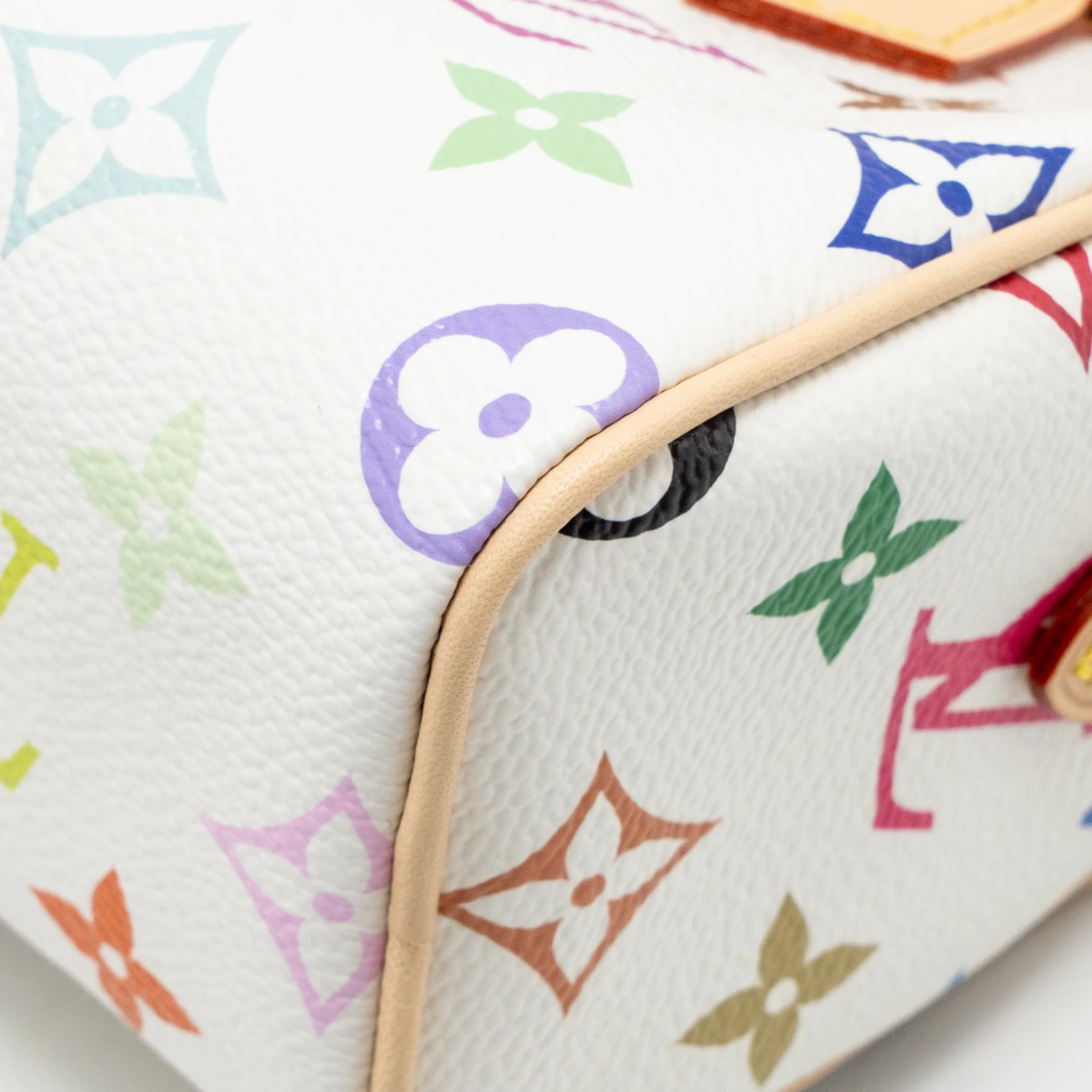 Louis Vuitton x Takashi Murakami Nano Speedy Multicoloured Monogram Canvas White GHW - Image 8