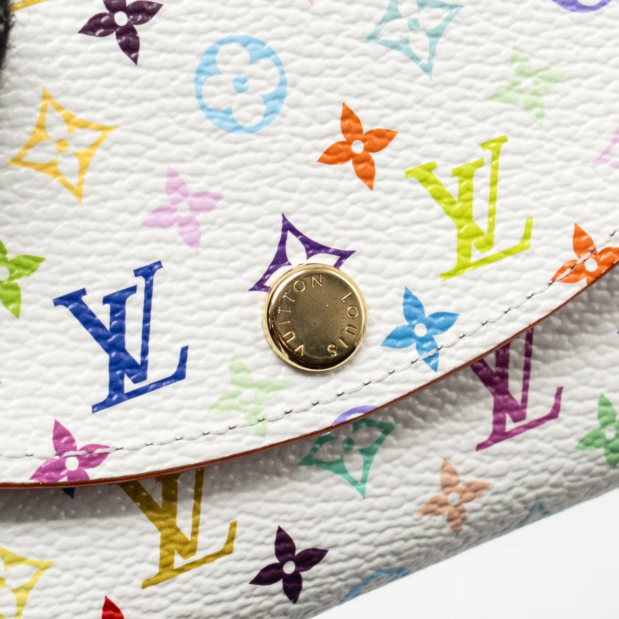 Louis Vuitton x Takashi Murakami Rosalie Coin Purse Multicoloured Monogram Canvas White GHW - Image 8
