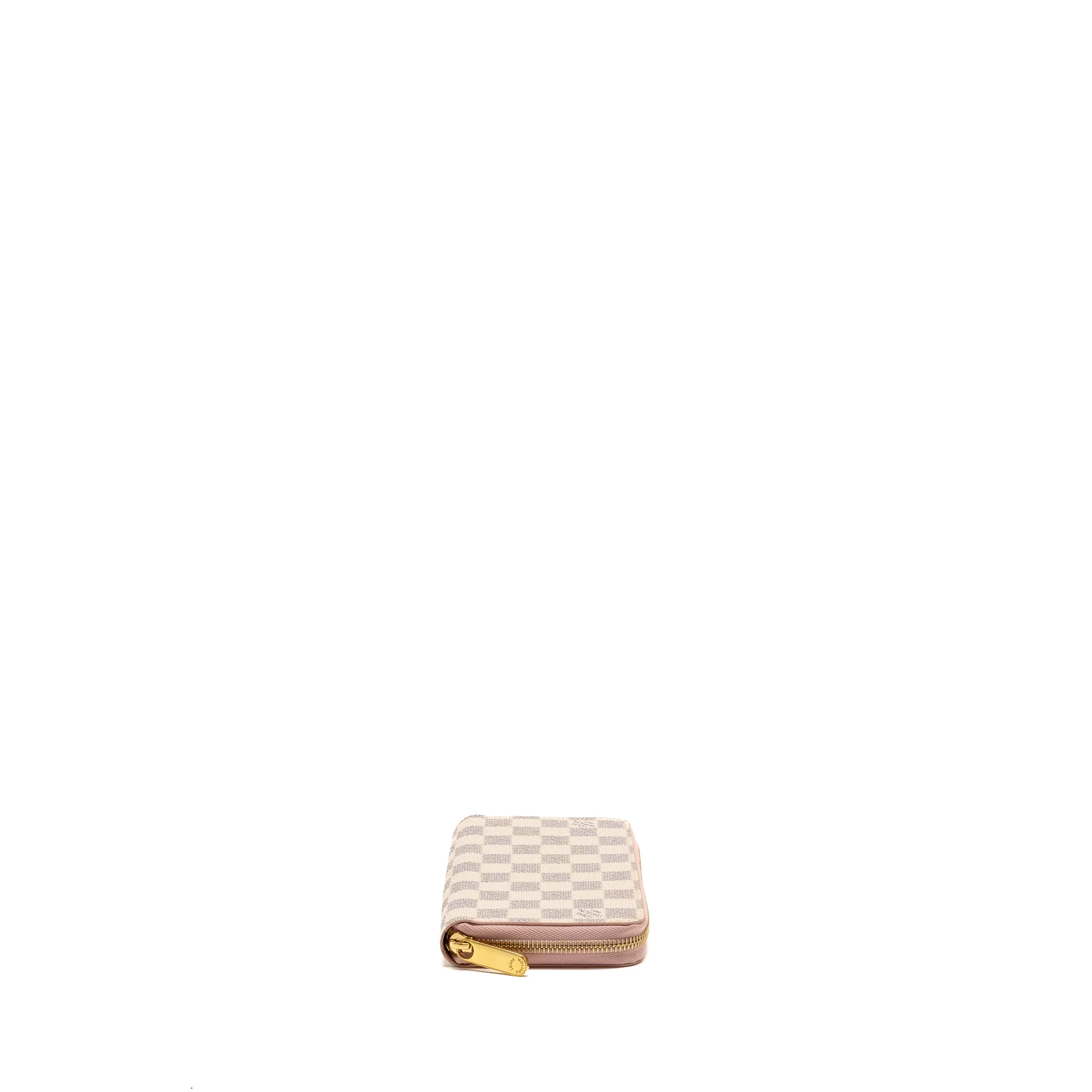 Louis Vuitton Zippy Wallet Damier Azur Canvas White/Pink GHW - Image 3
