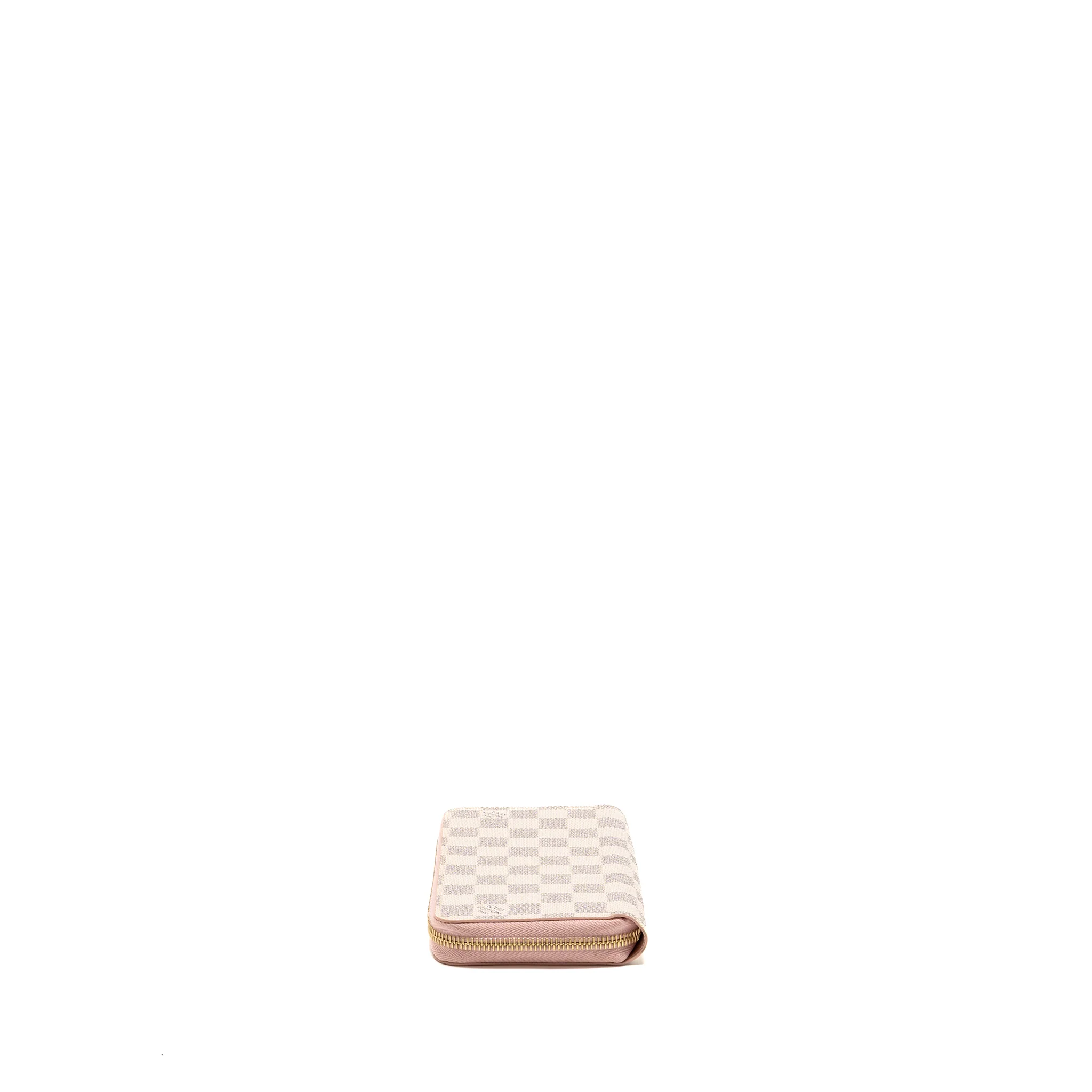 Louis Vuitton Zippy Wallet Damier Azur Canvas White/Pink GHW - Image 4