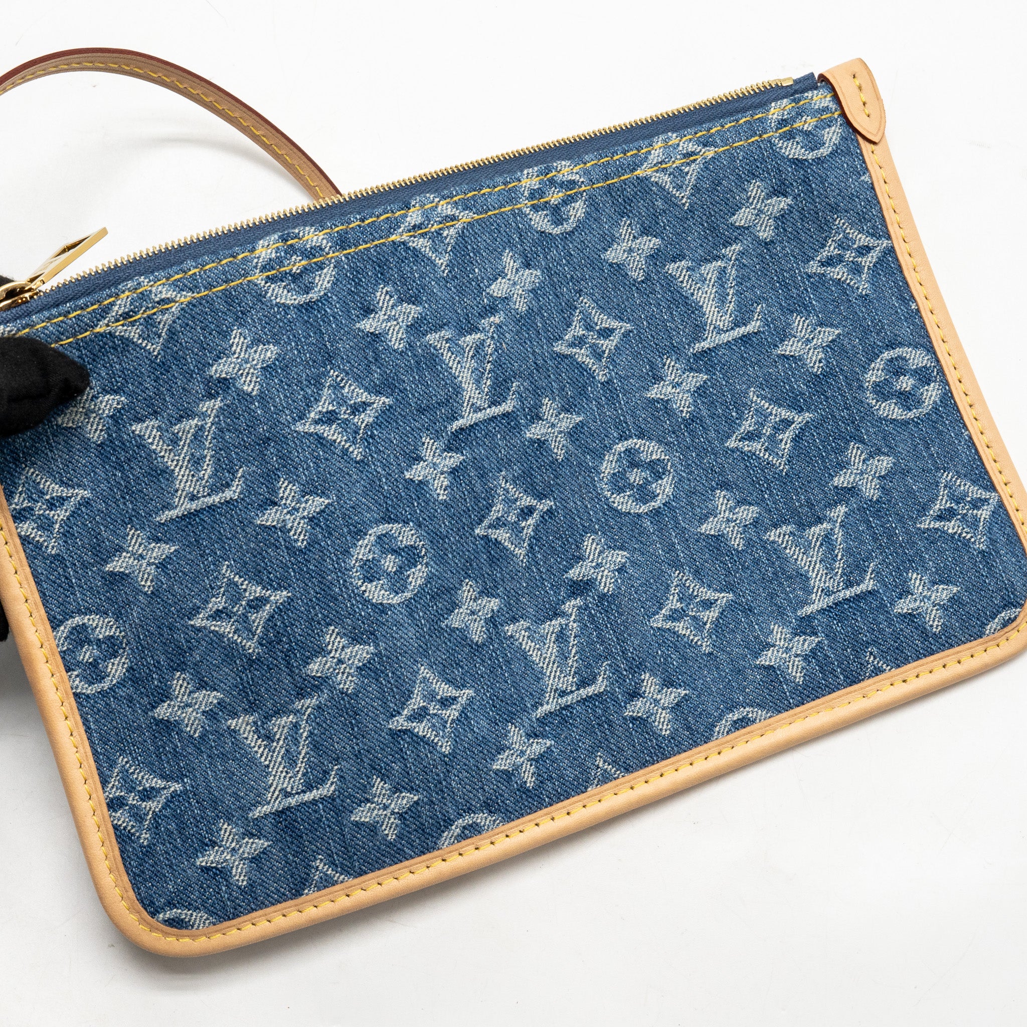 Louis Vuitton neverfull mm denim blue GHW - Image 13