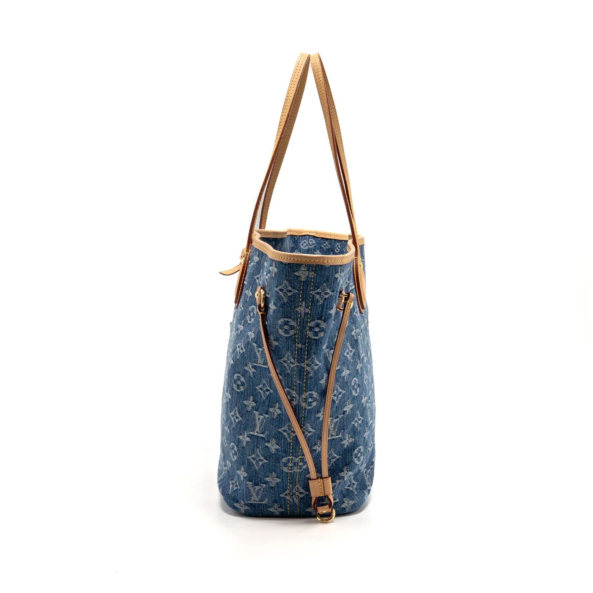 Louis Vuitton neverfull mm denim blue GHW - Image 3