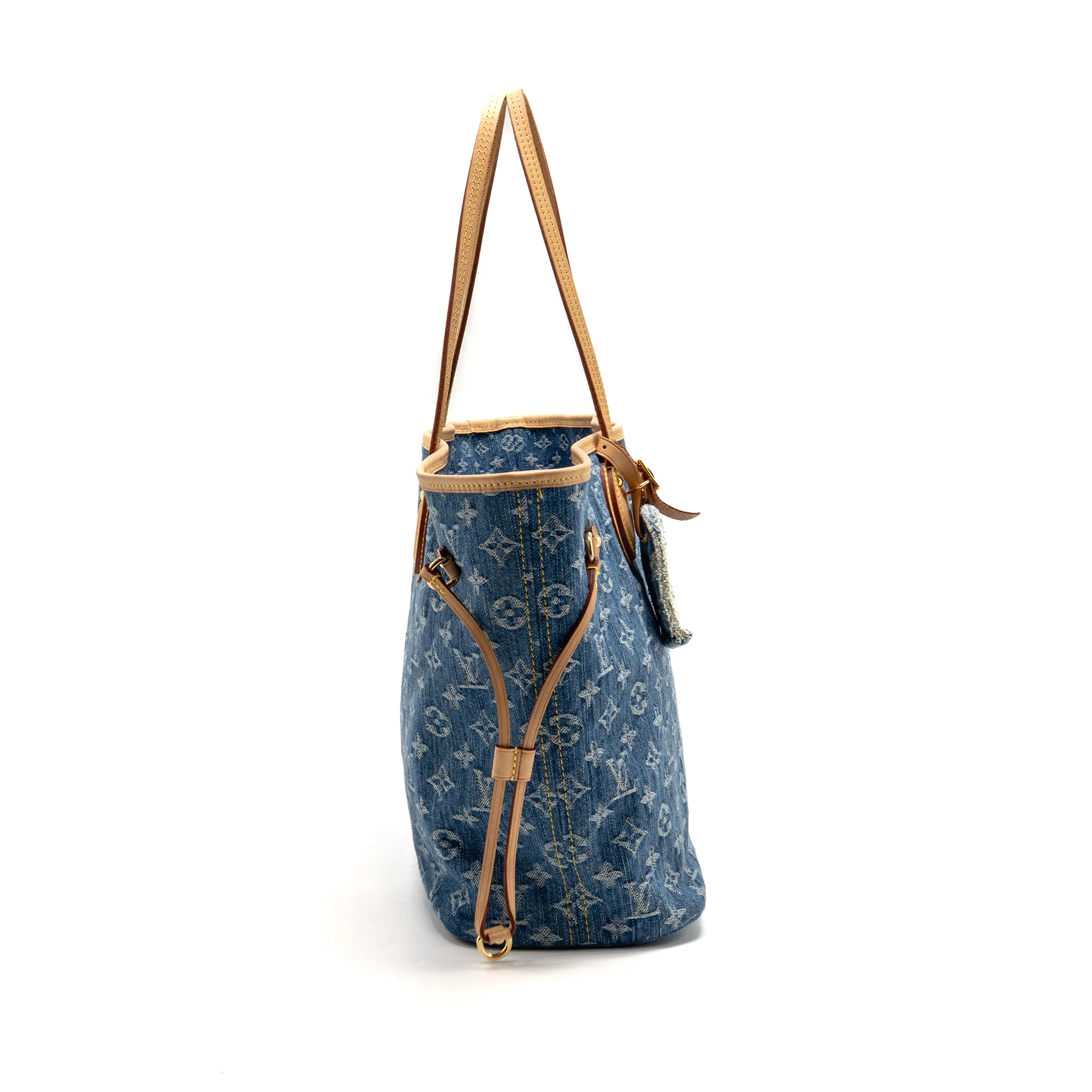 Louis Vuitton neverfull mm denim blue GHW - Image 4