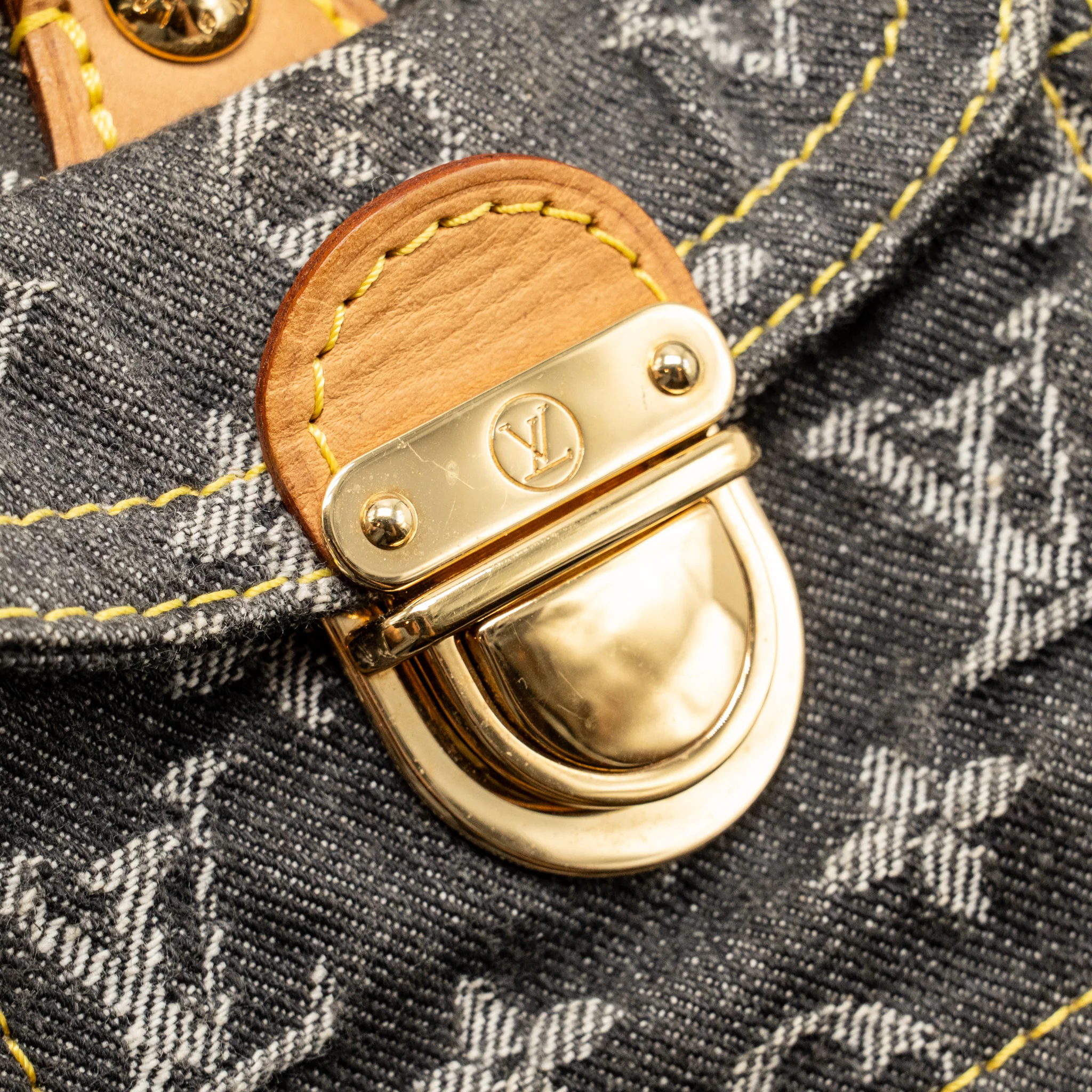 Louis Vuitton speedy 30 denim patchwork grey GHW - Image 12