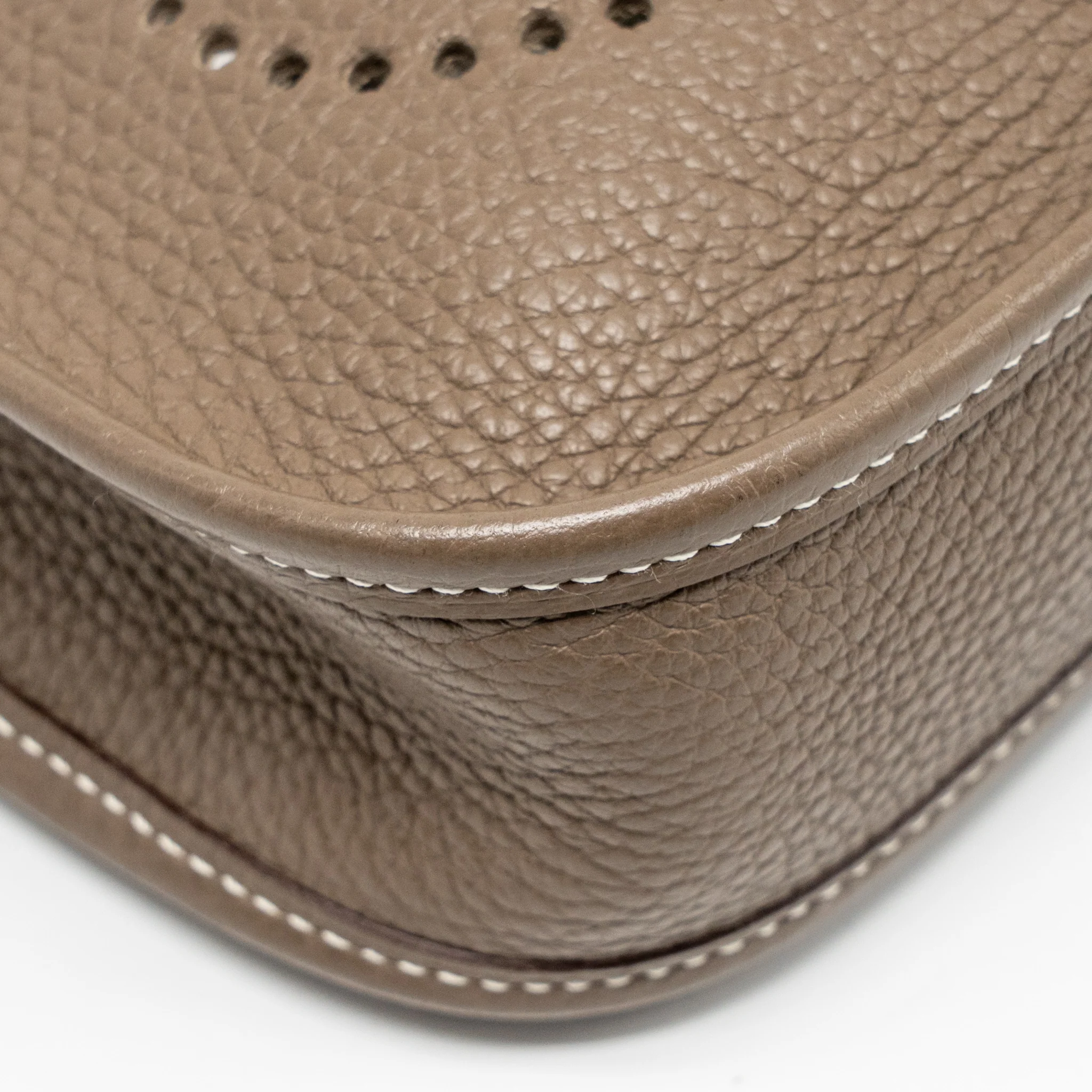 Hermes Mini Evelyne Clemence Etoupe SHW Stamp C - Image 8
