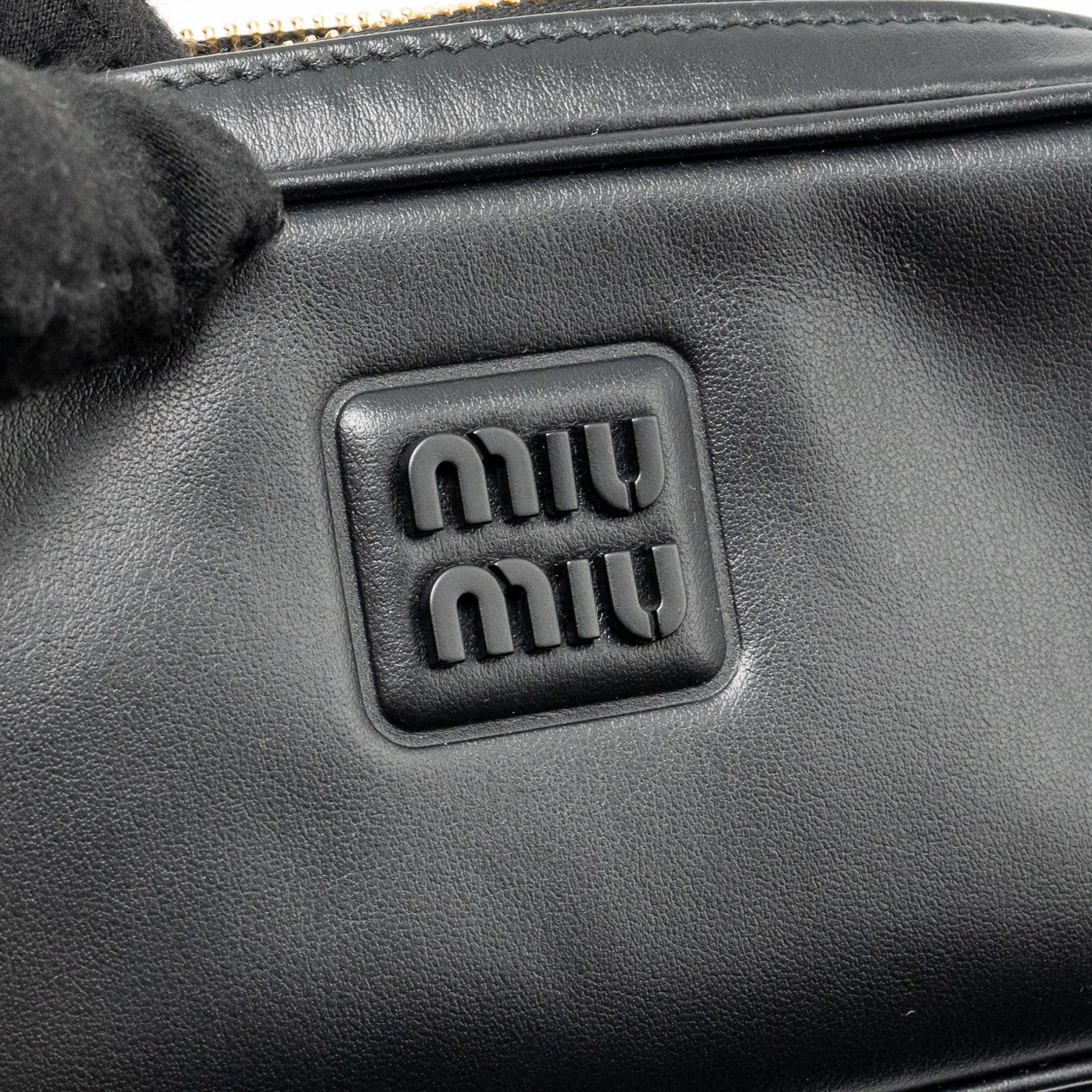 Miu Miu Size 75 mini belt bag soft calfskin black GHW - Image 11