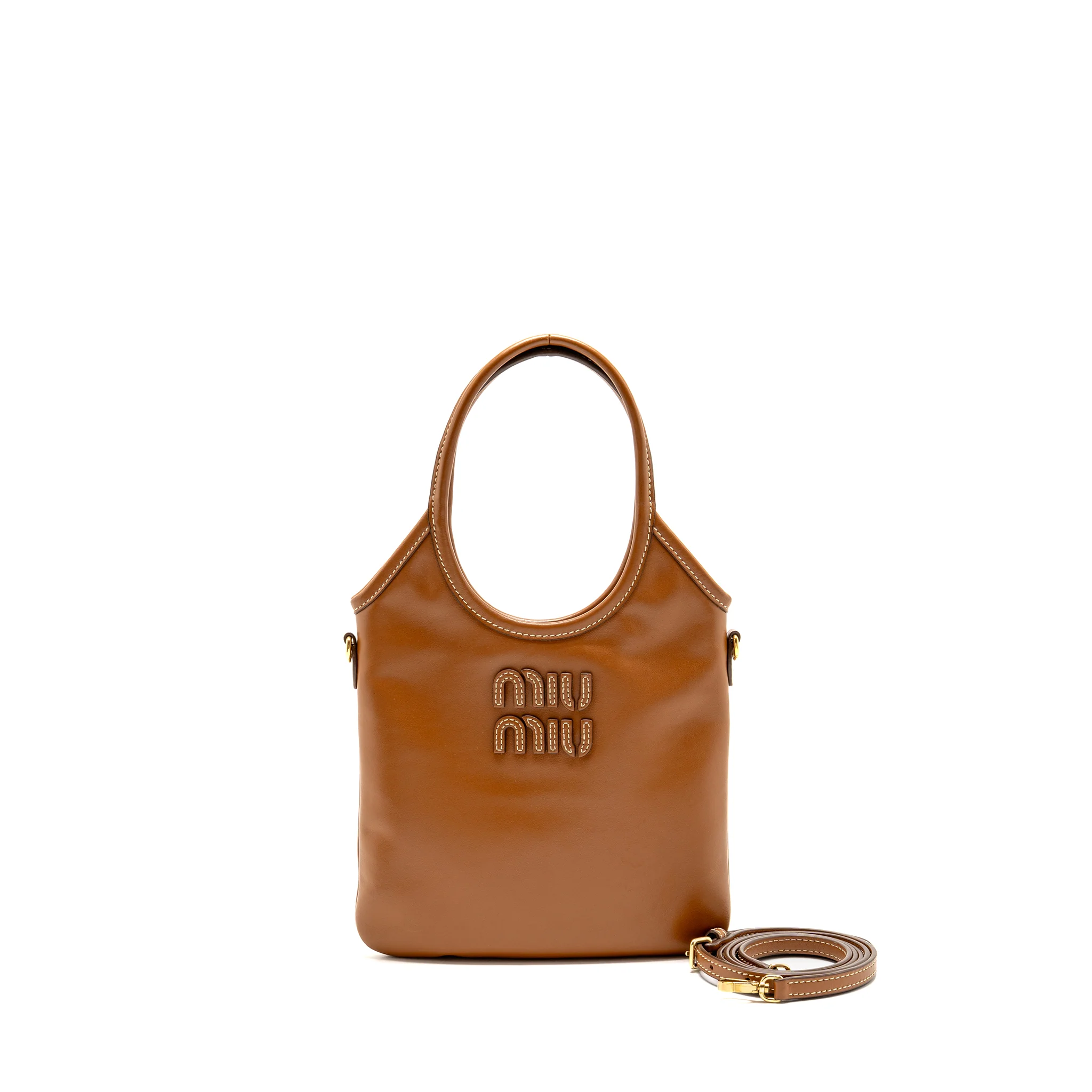 Miu Miu mini ivy bag calfskin caramel GHW