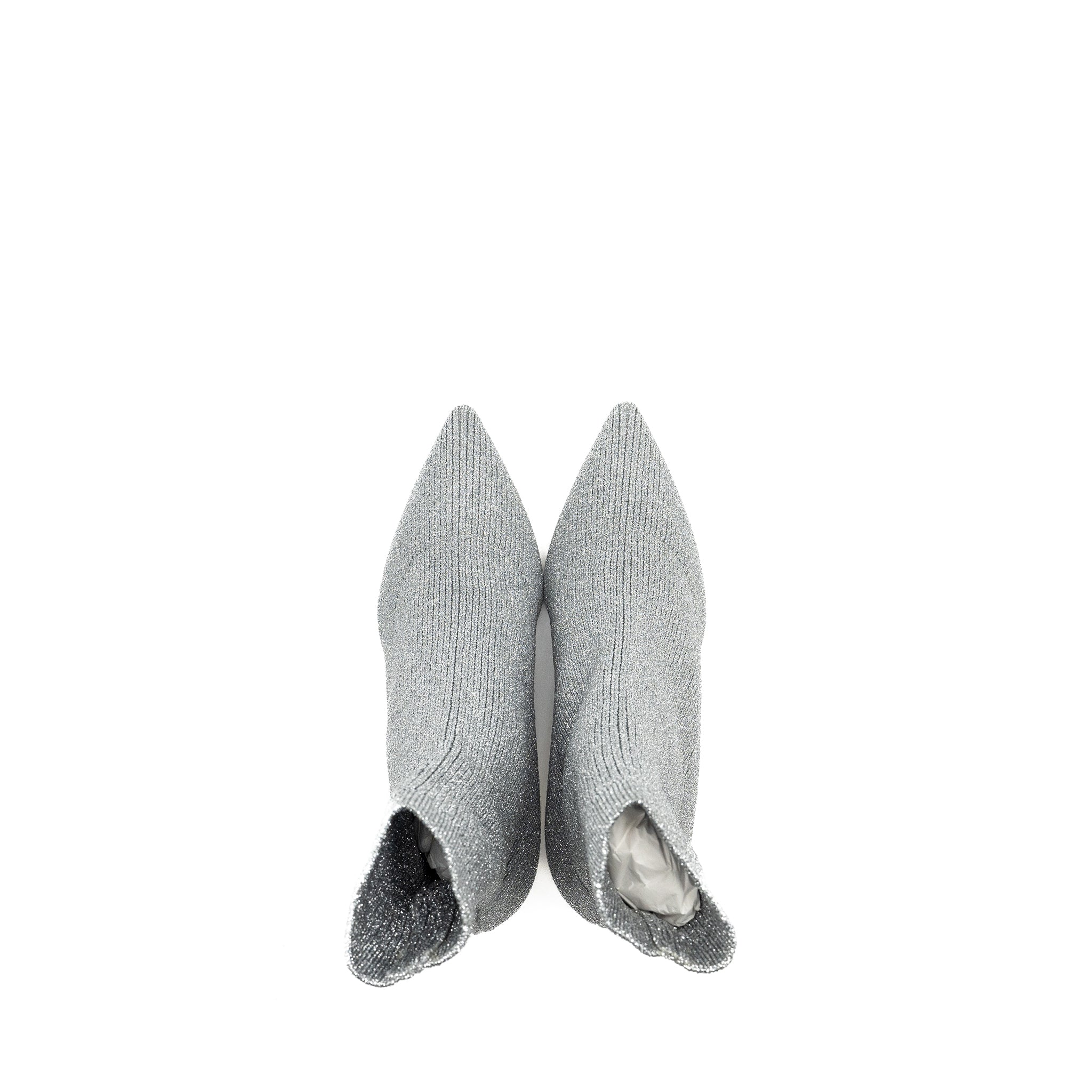 Miu Miu Size 36.5 Glitter Sock Boots Silver - Image 6