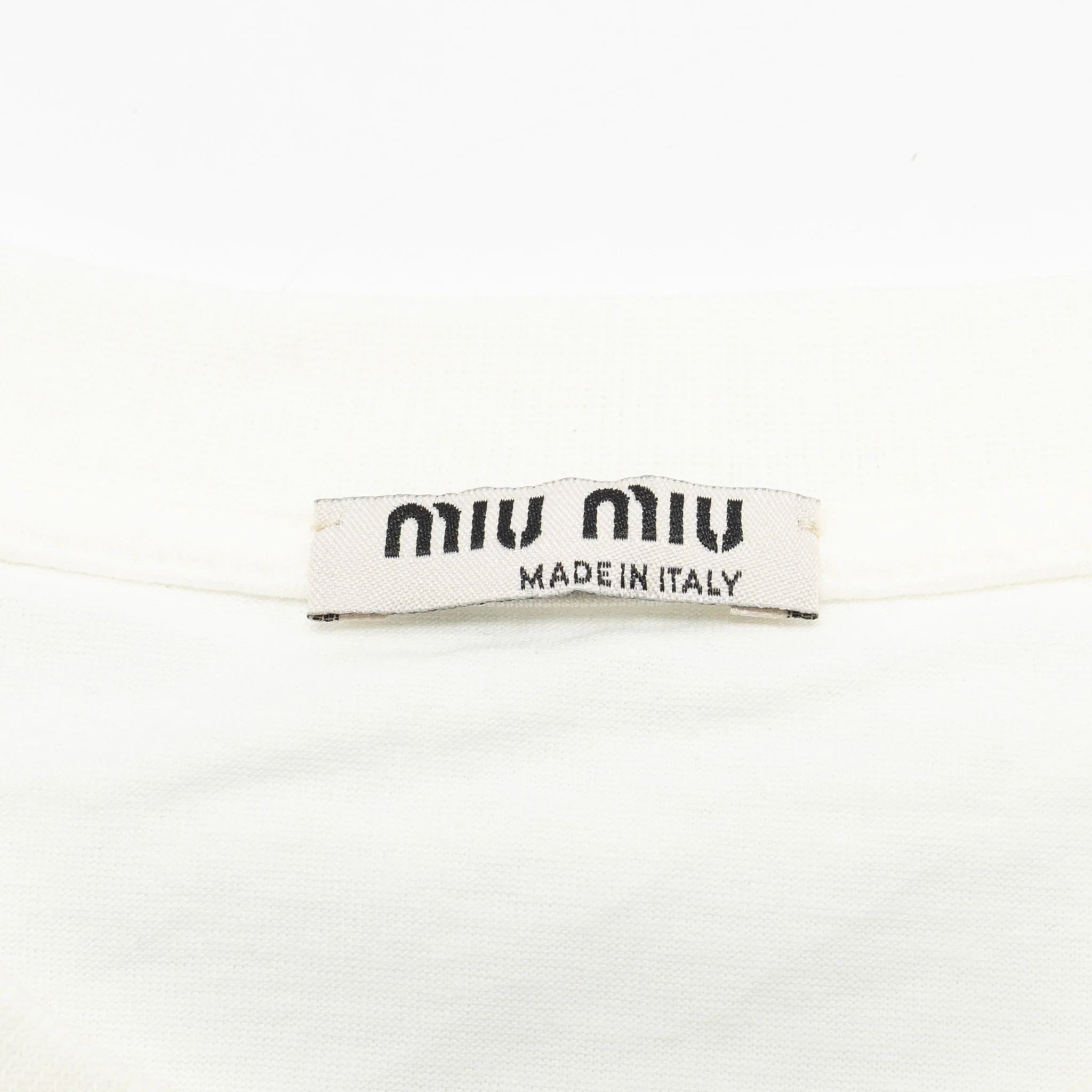 Miu Miu Size S “Not Nice” T-shirt Cotton White - Image 6