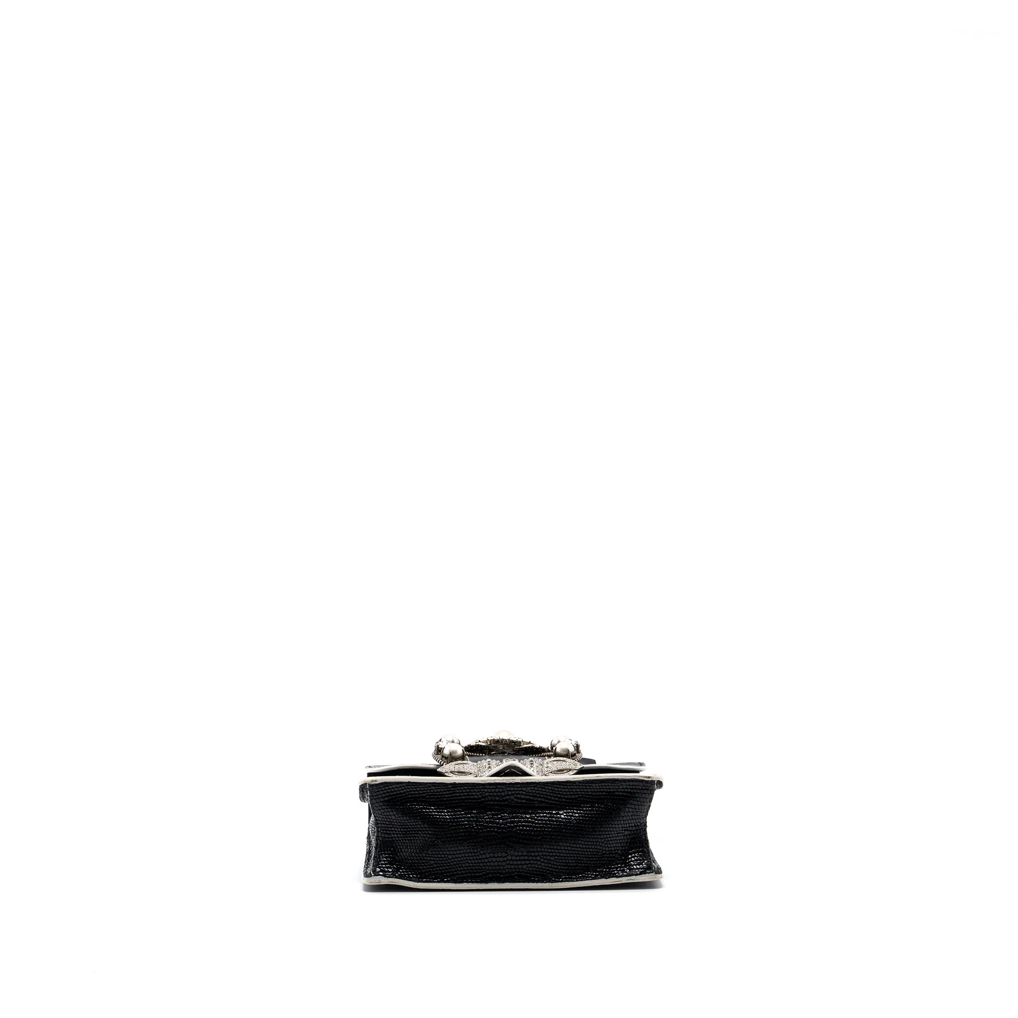 Miu Miu St.Lucertola Embossed Leather Black SHW - Image 5