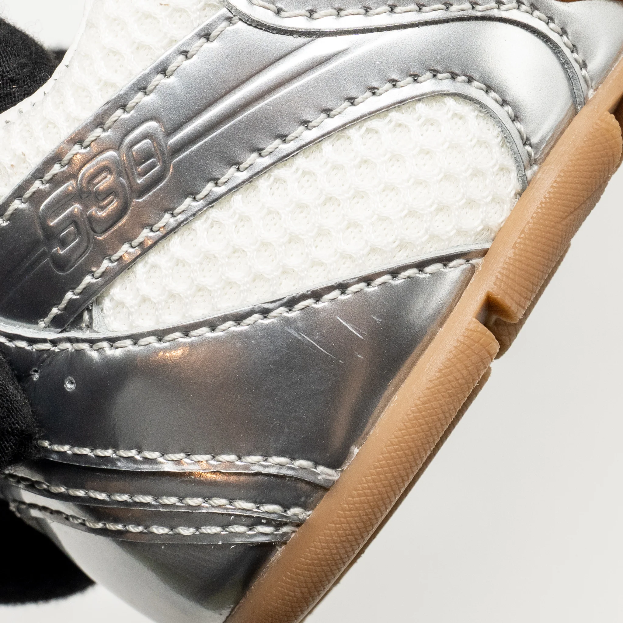Miu Miu x New Balance Size 37.5 530 SL Sneakers Metallic Leather/Mesh Silver/White - Image 10