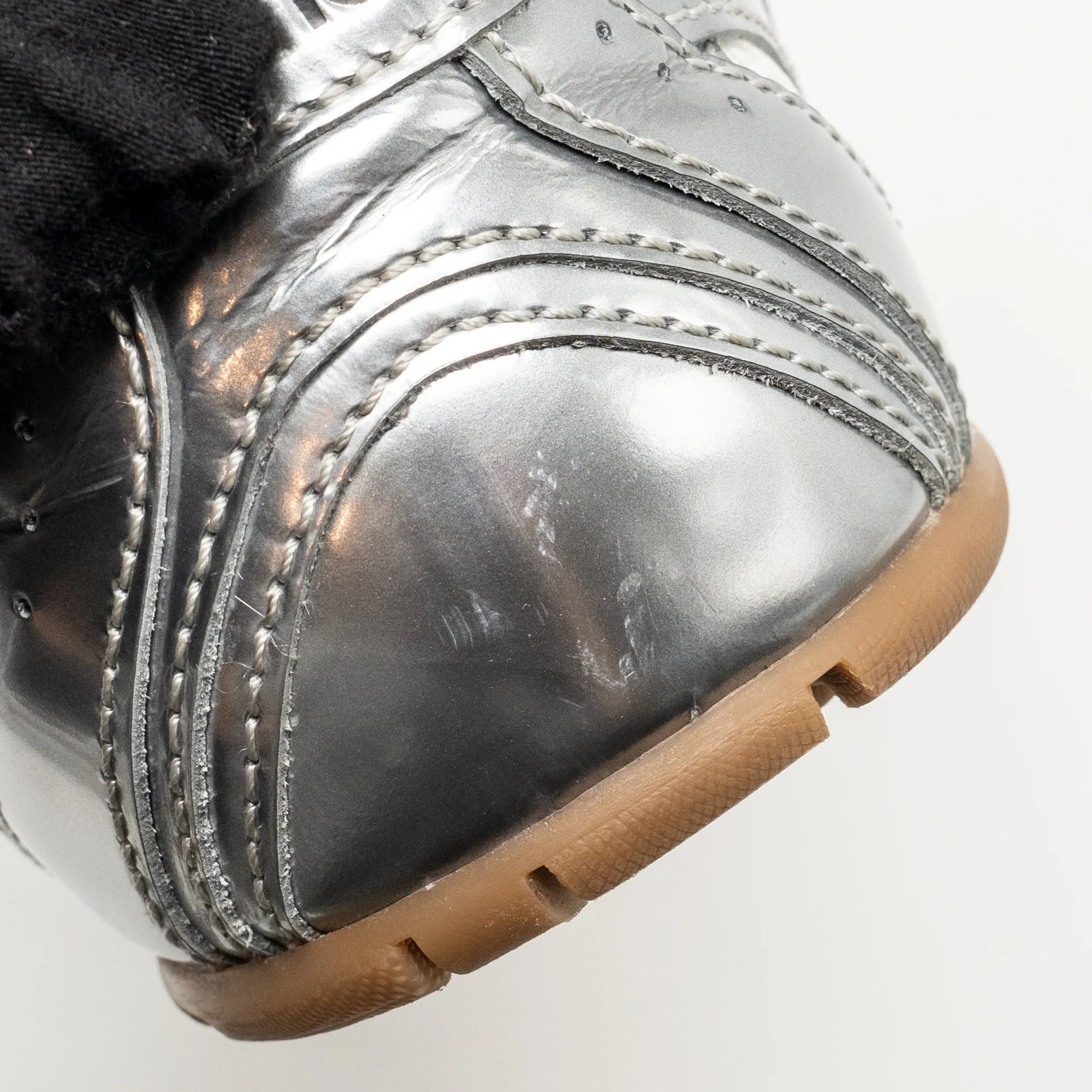 Miu Miu x New Balance Size 37.5 530 SL Sneakers Metallic Leather/Mesh Silver/White - Image 8