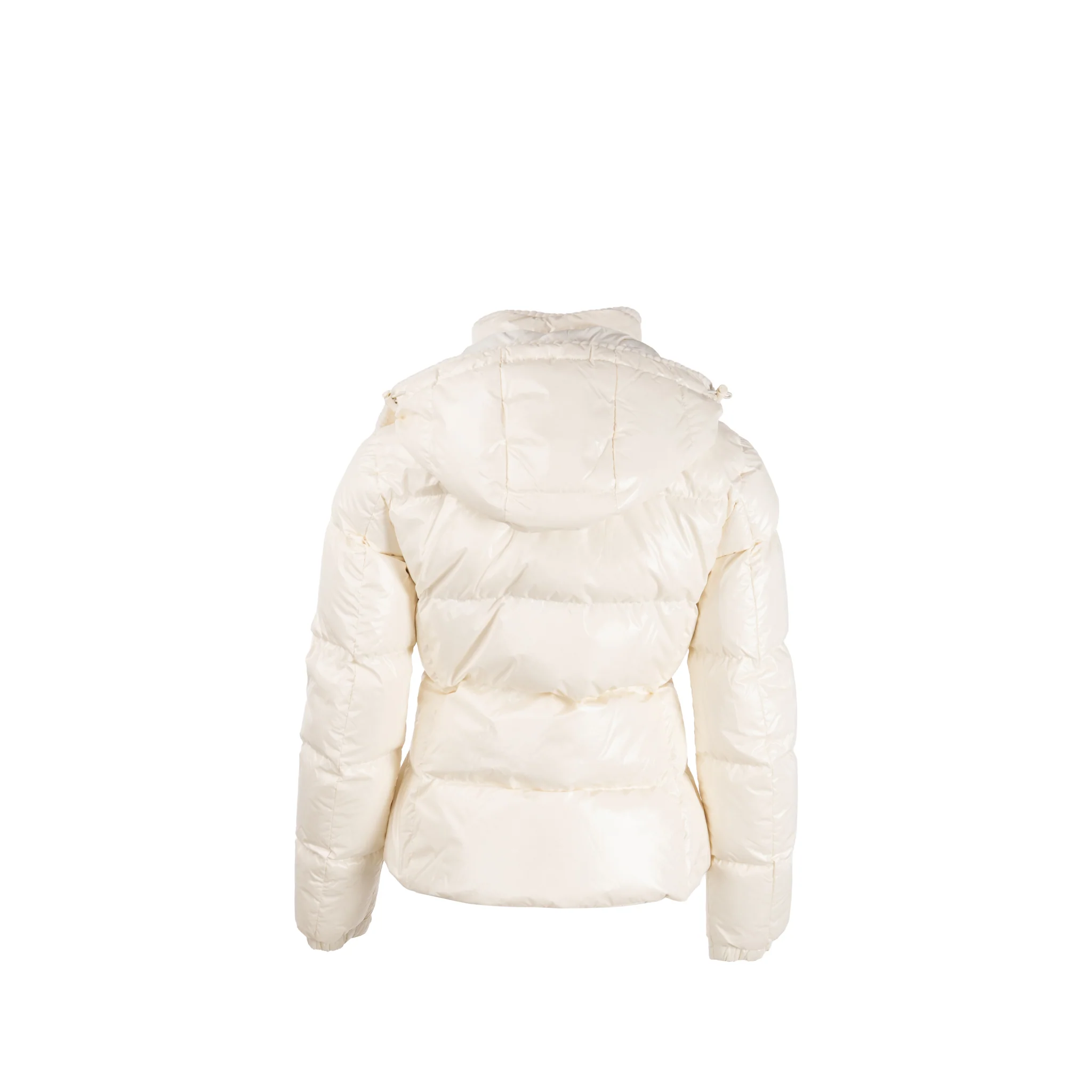 Moncler Size 0 Glareins Braided Trim Hooded Short Down Jacket Polyamide White - Image 3