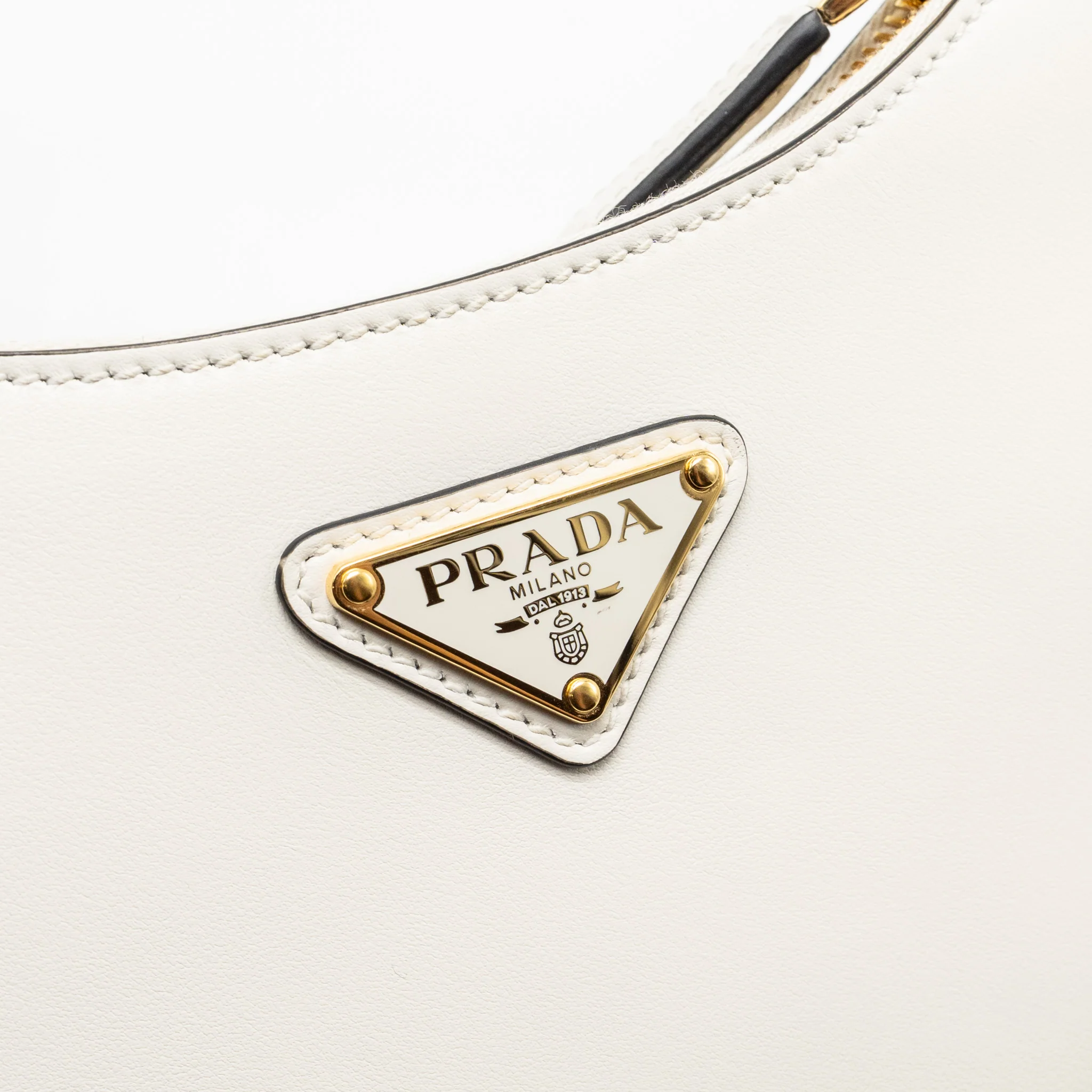Prada Arqué Small Shoulder Bag Calfskin White GHW - Image 12