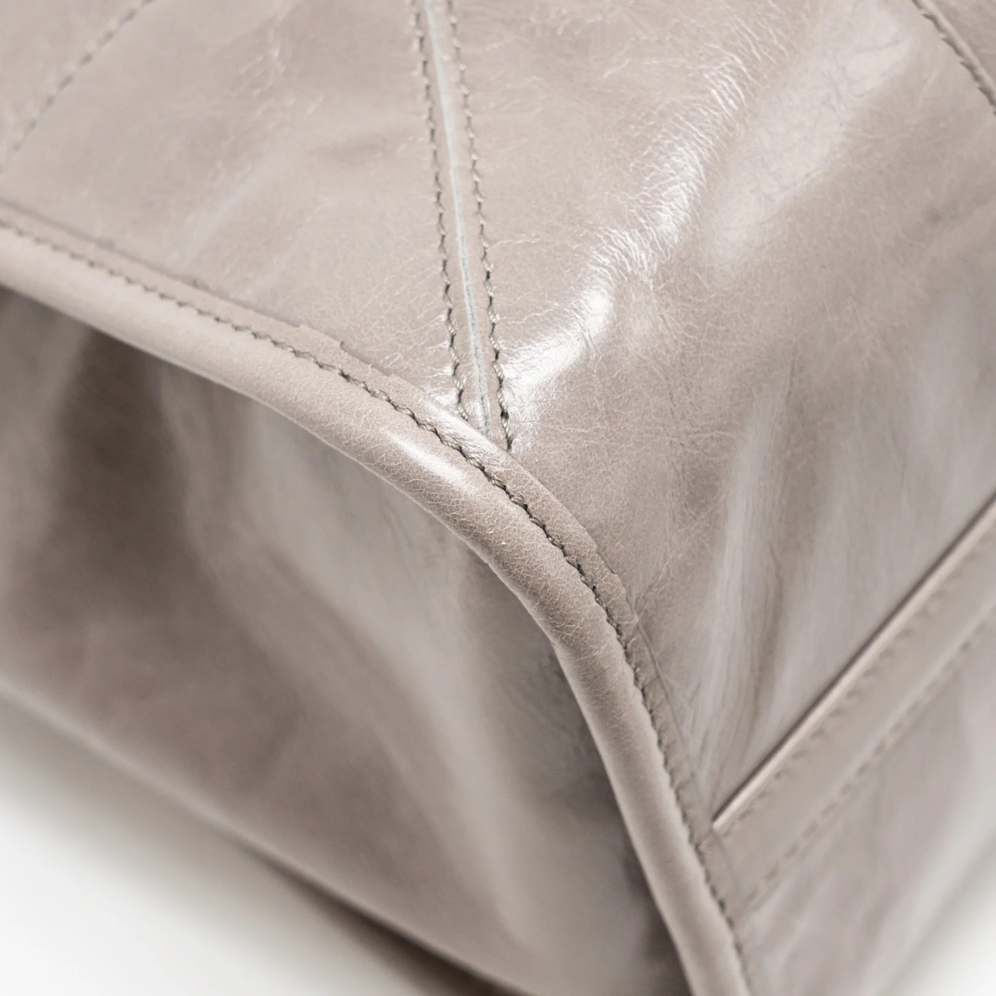 Prada Bonnie Large Handbag Calfskin Grey GHW - Image 11