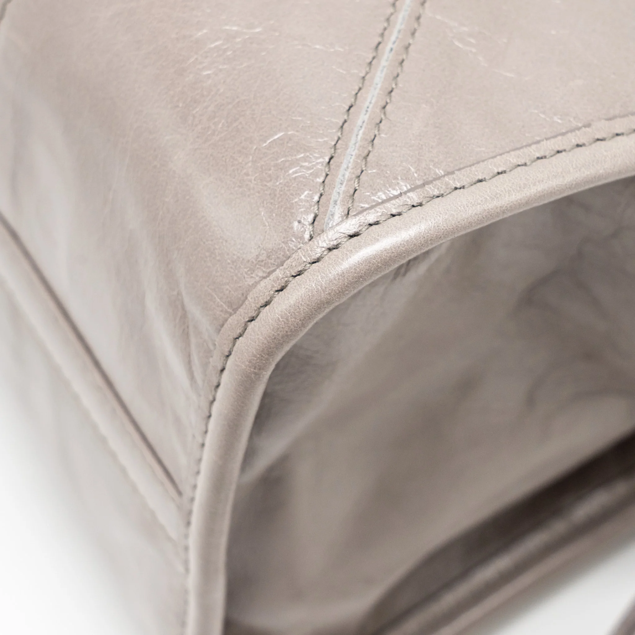 Prada Bonnie Large Handbag Calfskin Grey GHW - Image 8