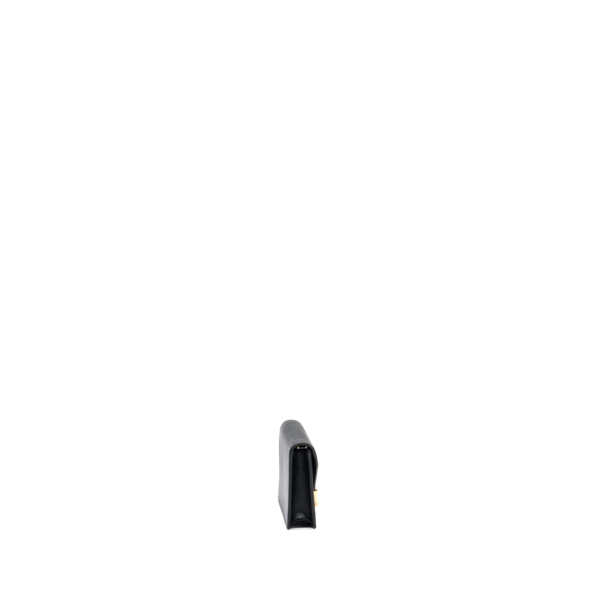 Prada Card Holder With Shoulder Strap Saffiano Leather Black GHW - Image 3