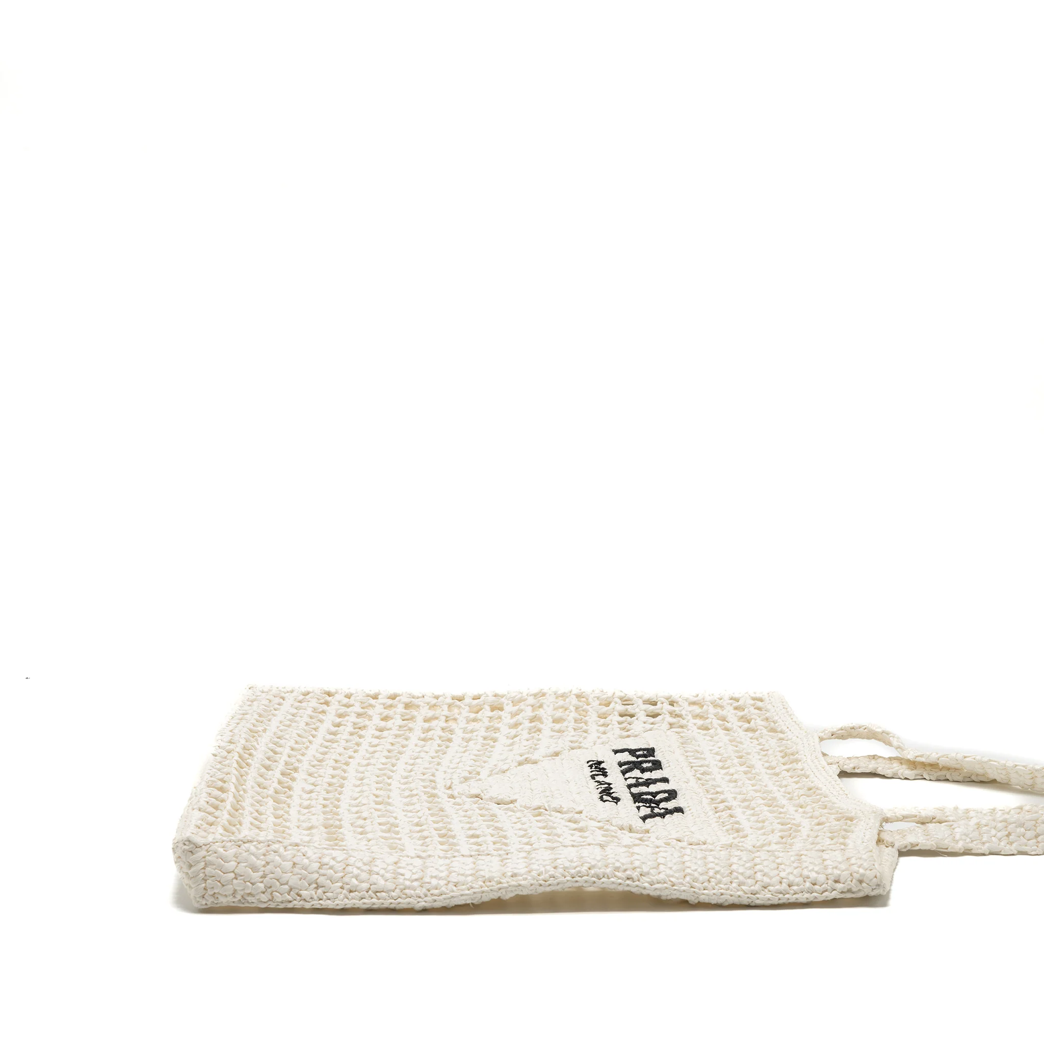 Prada crochet tote bag raffia white - Image 3