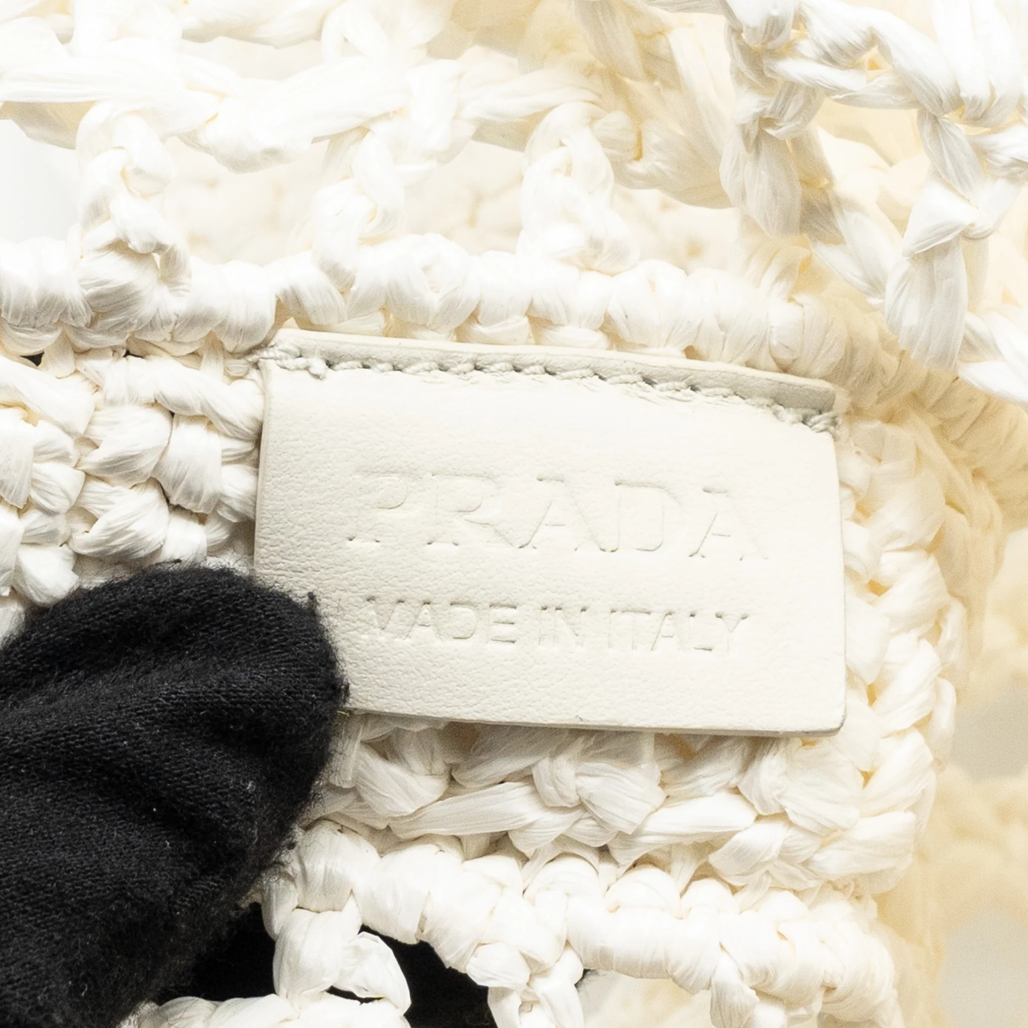 Prada crochet tote bag raffia white - Image 7