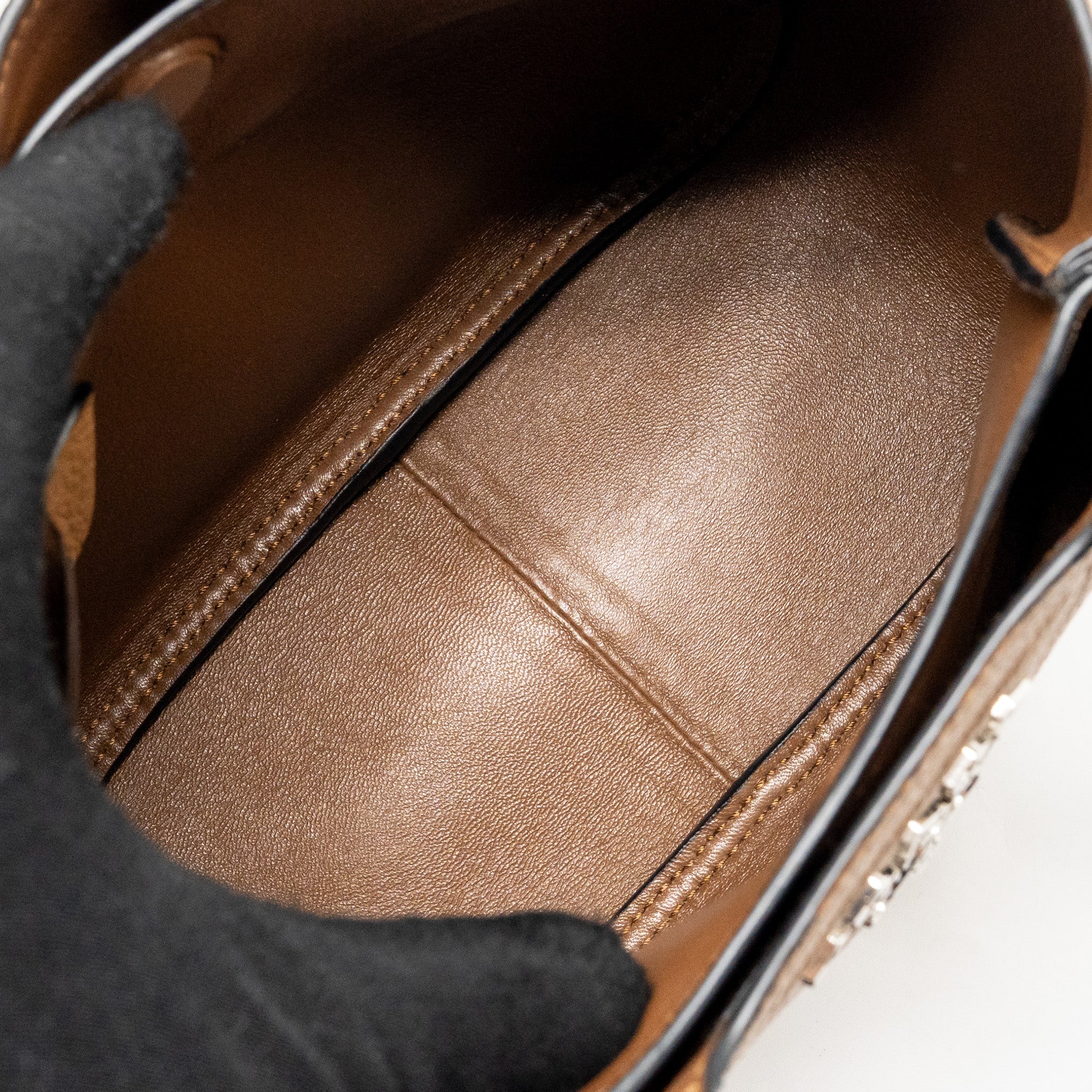 Prada Mini Leather Handbag Calfskin Caramel SHW - Image 14