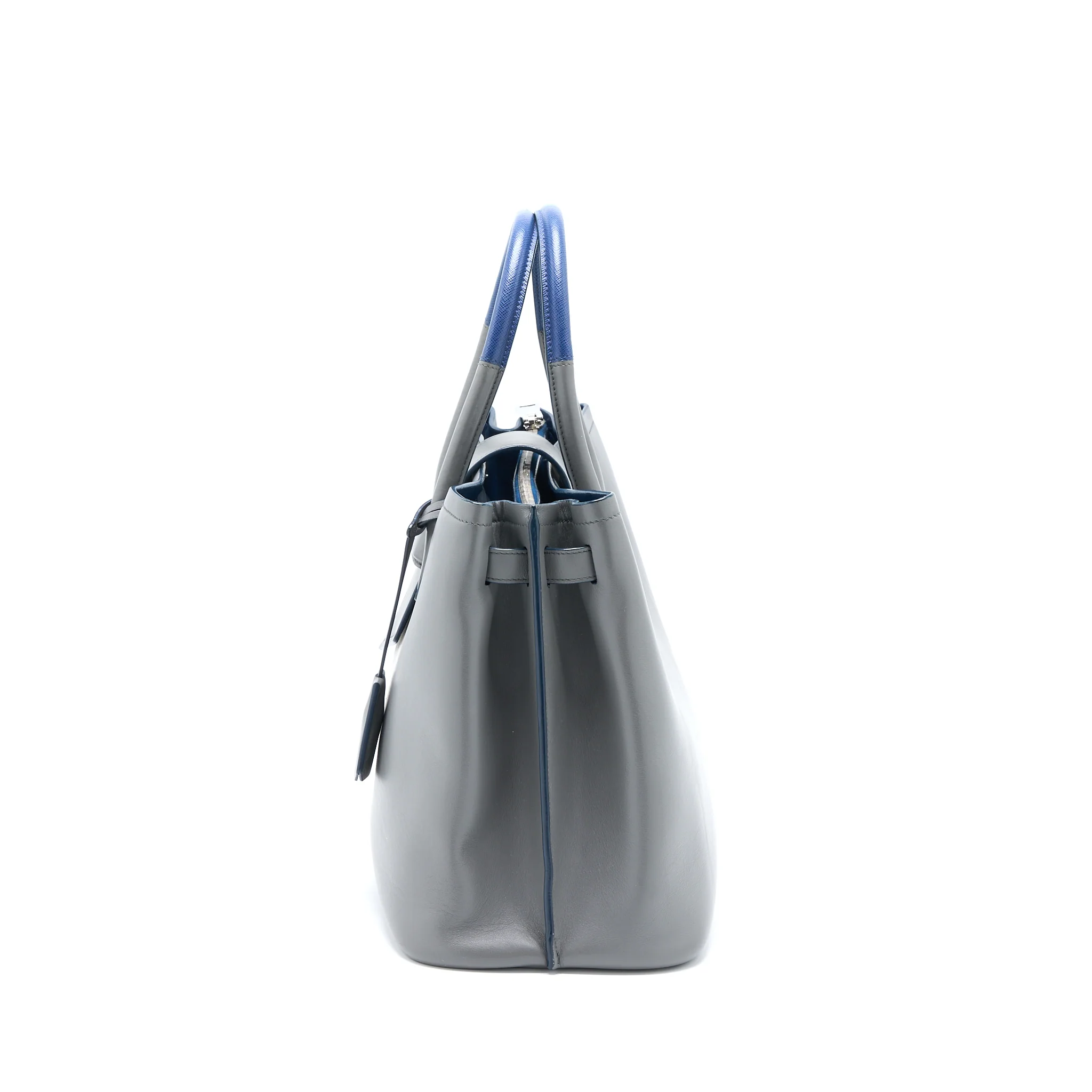 Prada Shopping Tote Bag Soft Calfskin Grey SHW - Image 4