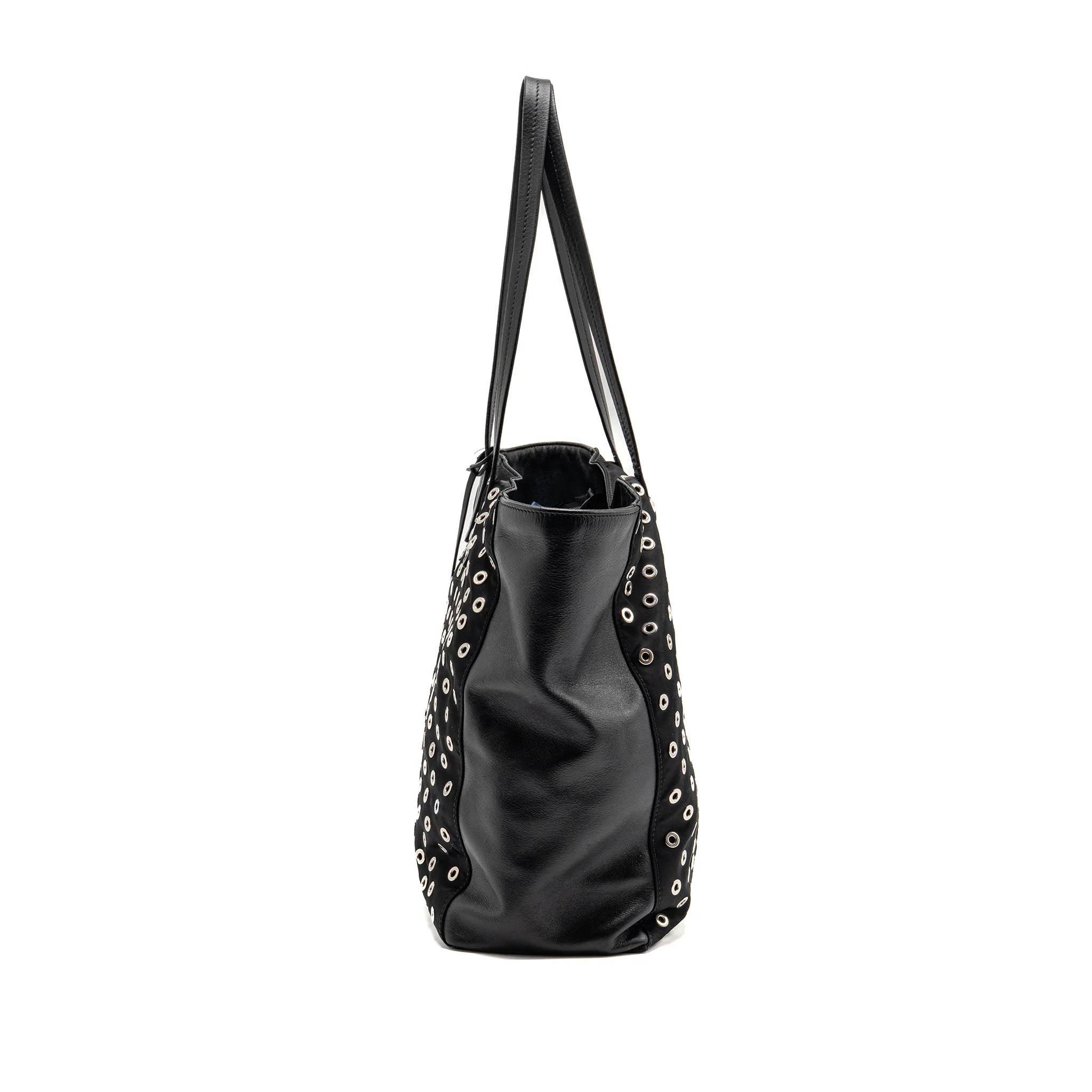 Prada shoulder bag lambskin / fabric black SHW - Image 4