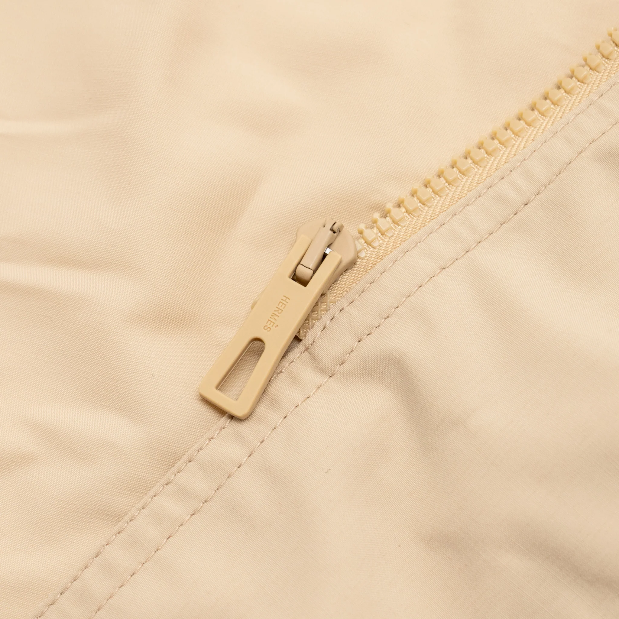 Hermes Size 34 Long Shirt Jacket Dress Virgin Wool/Polyamid Beige SHW - Image 5