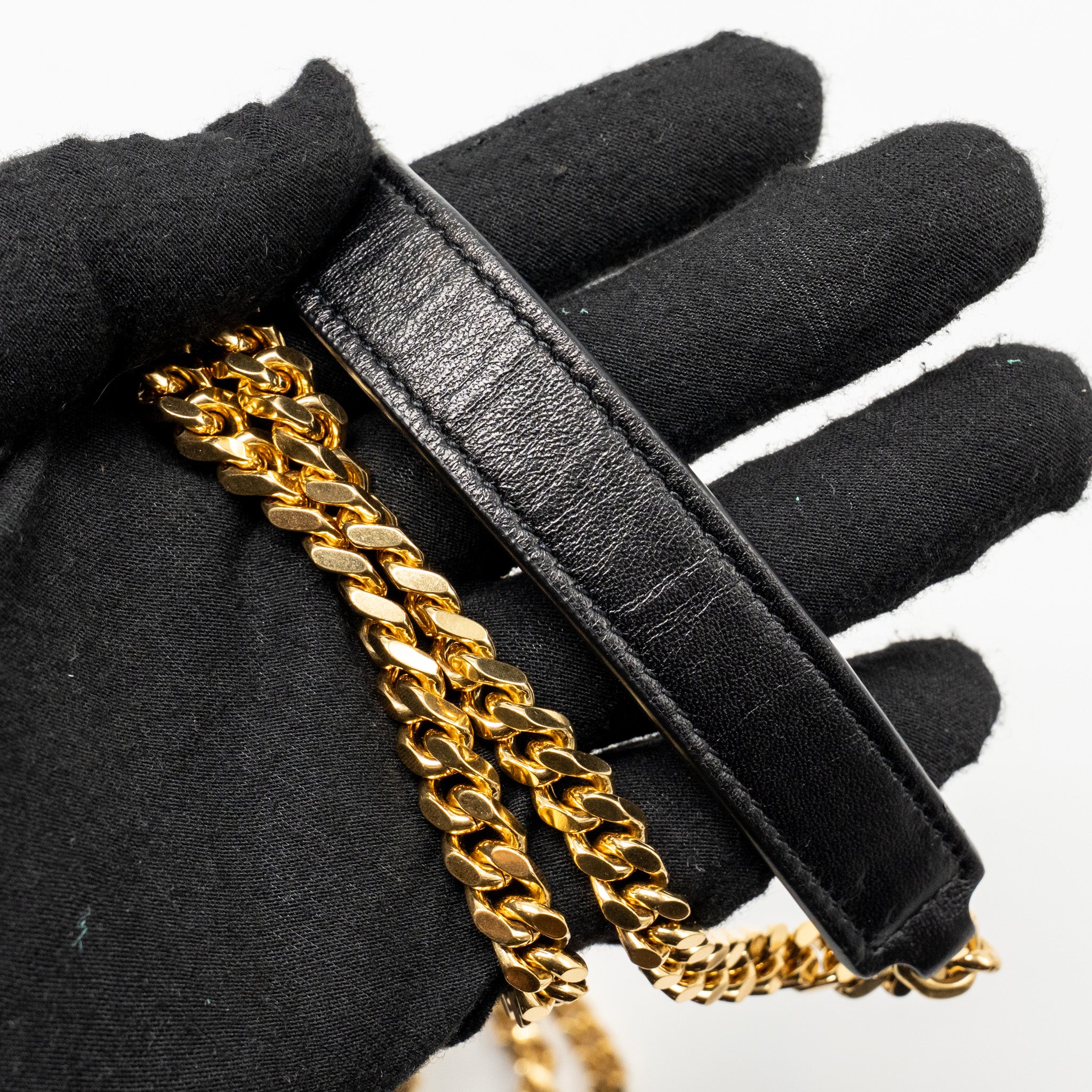Saint Laurent/YSL Love Heart Chain Bag Lambskin Black GHW - Image 14